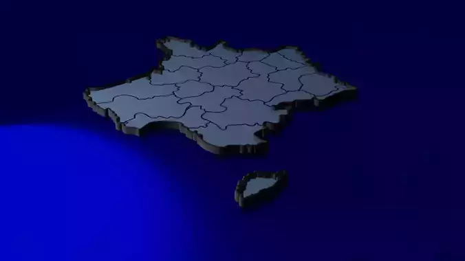 France Map - SCALEABLE Free 3D model
