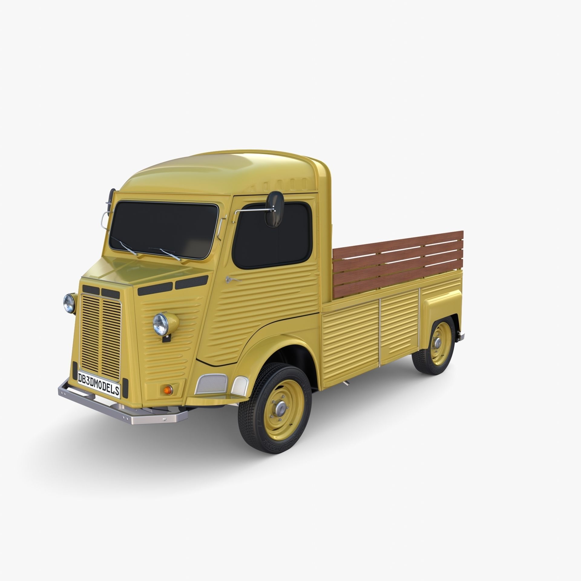 Generic 40s Van Pick Up v2 3D model_2