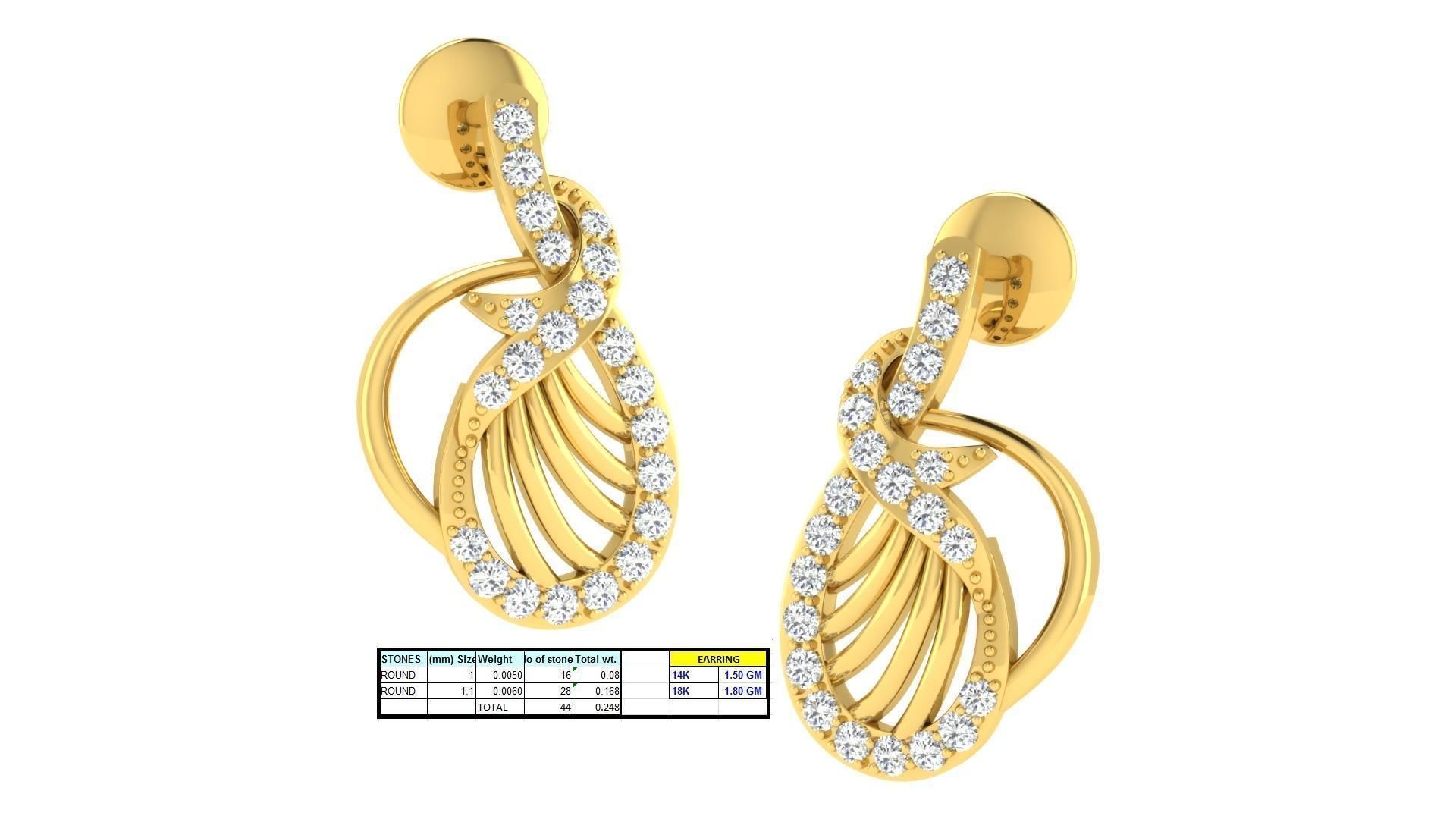 Pendants Earrings 3dm STL OBJ FBX Render Details 3D print model_4