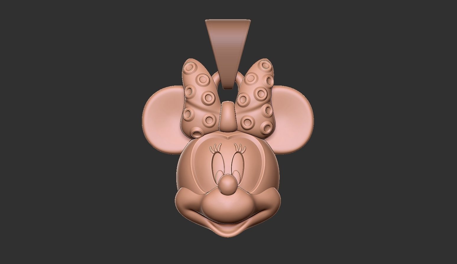 Minnie mouse pendant 3D print model_2