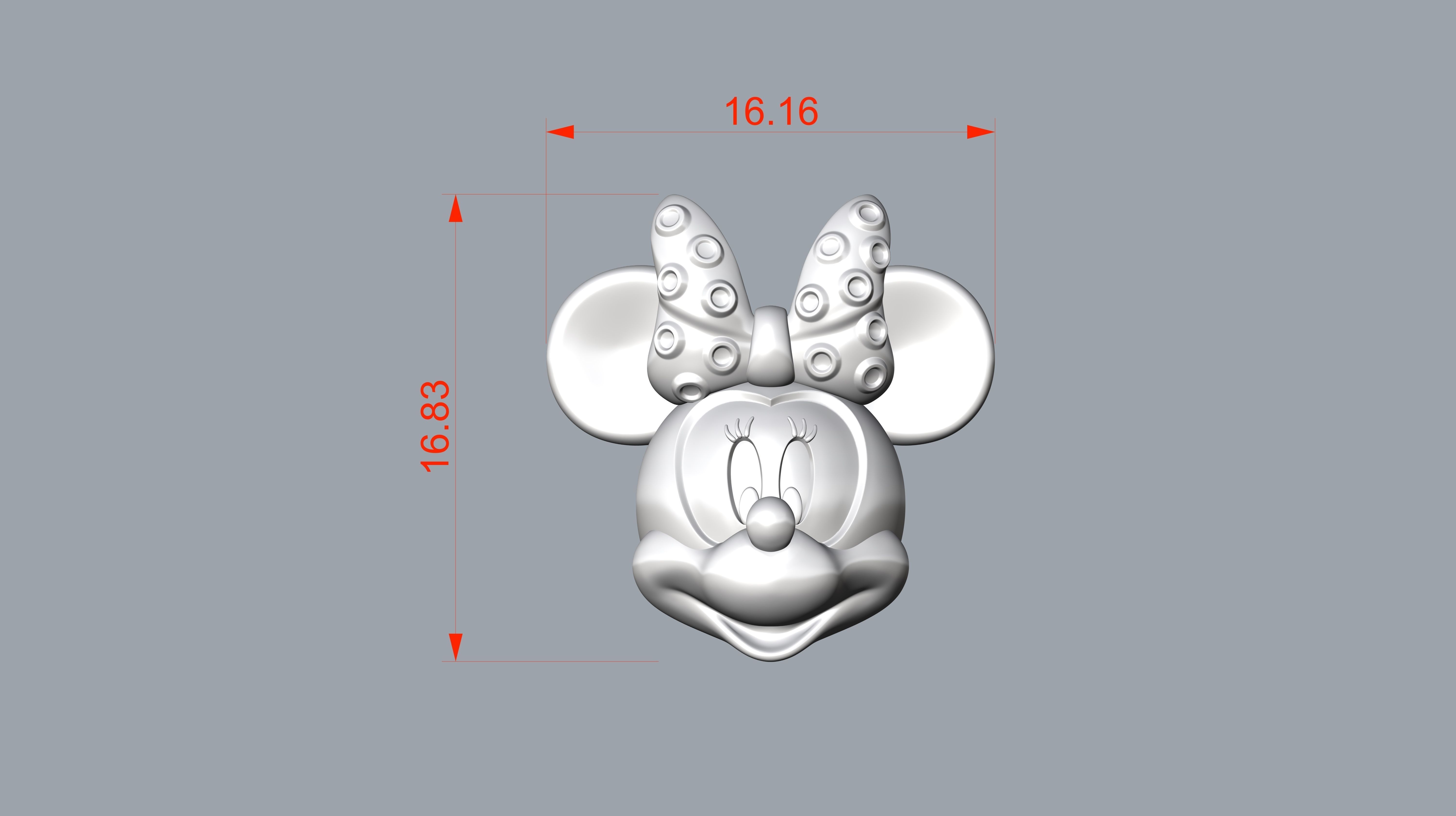 Minnie mouse pendant 3D print model_9