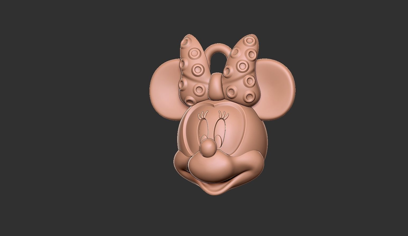 Minnie mouse pendant 3D print model_3