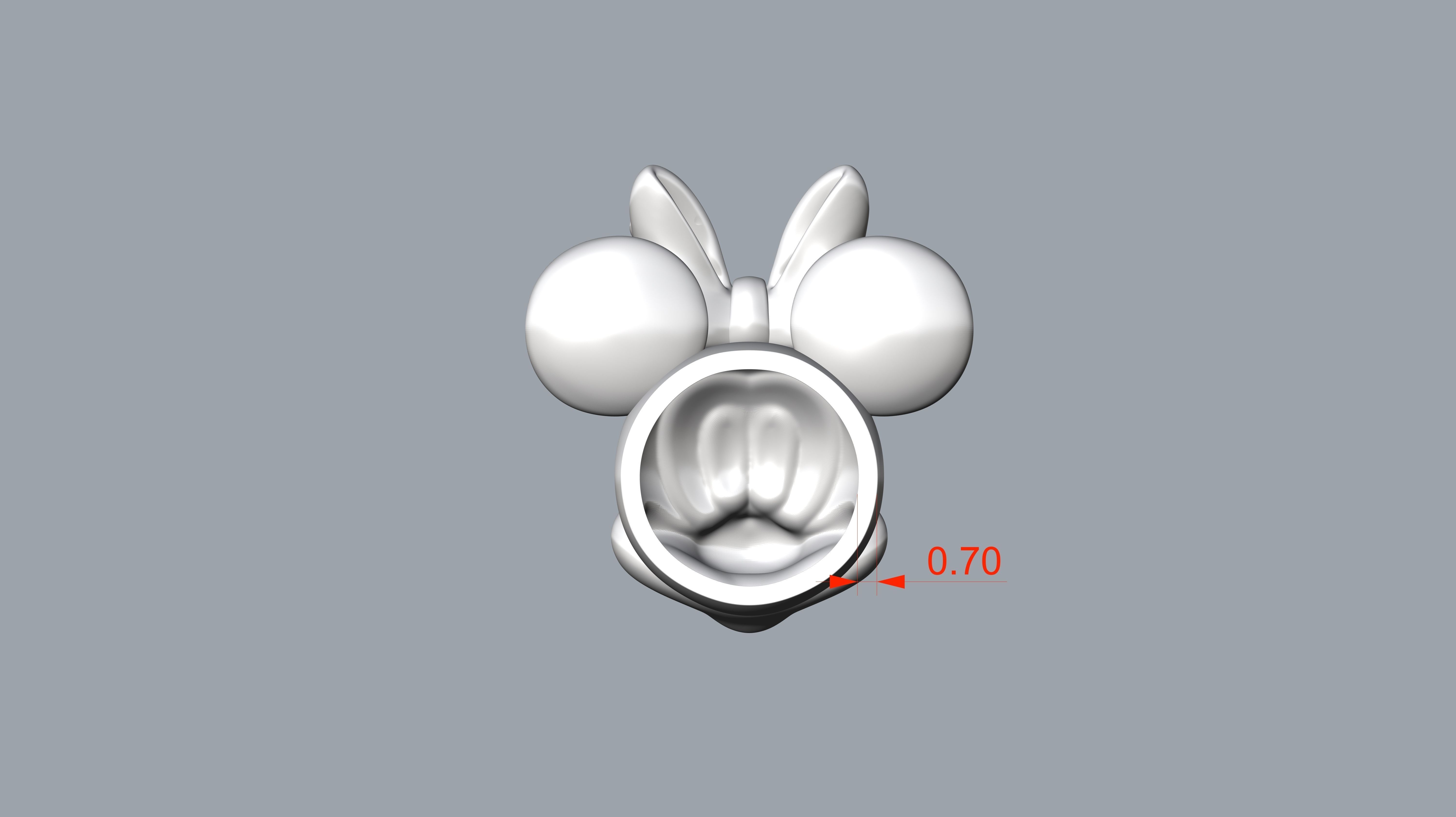 Minnie mouse pendant 3D print model_10