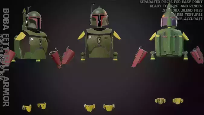 Boba Fett Armor  Full Armor  for Cosplay 3D Model Collection 