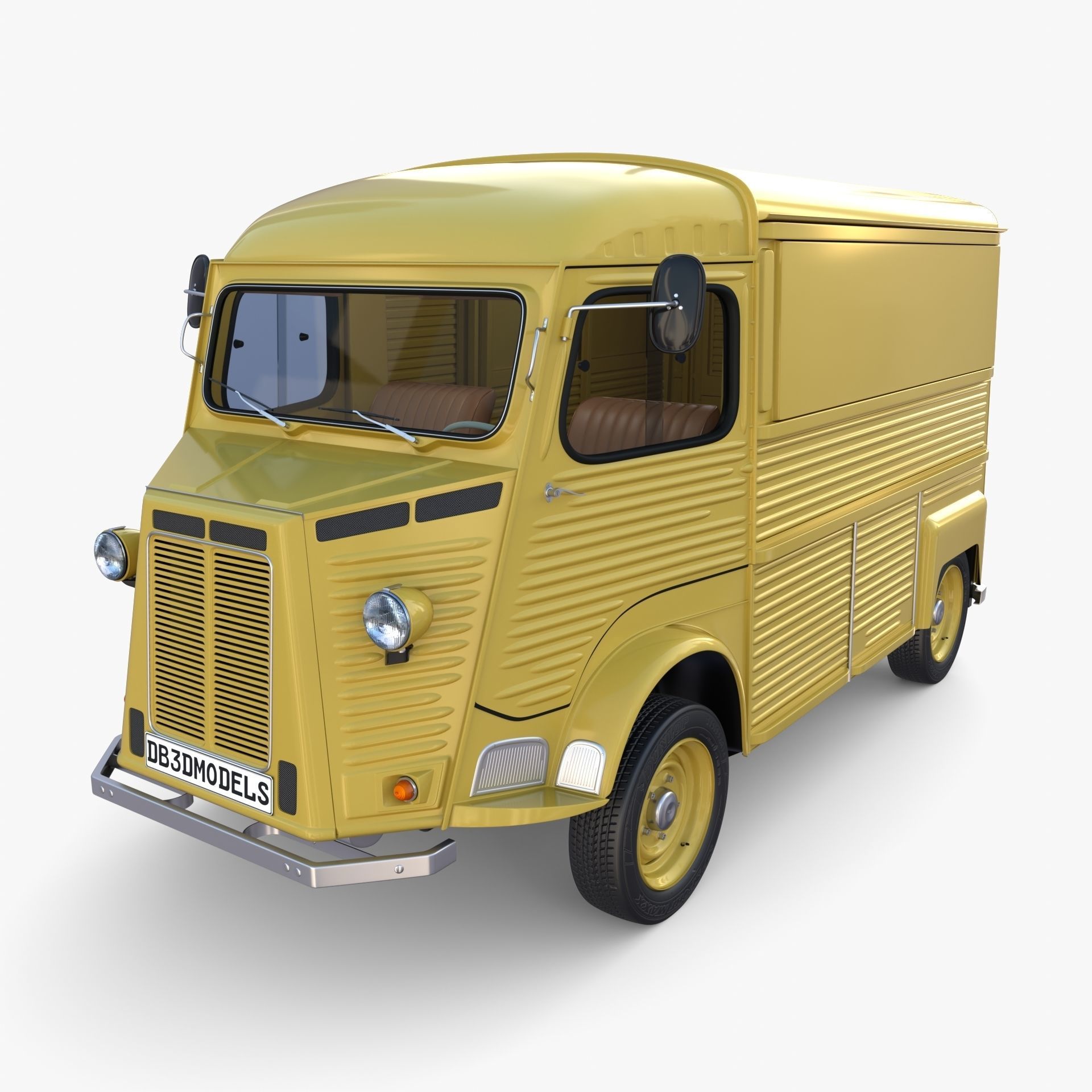 Generic 40s Van with interior 3D model_11