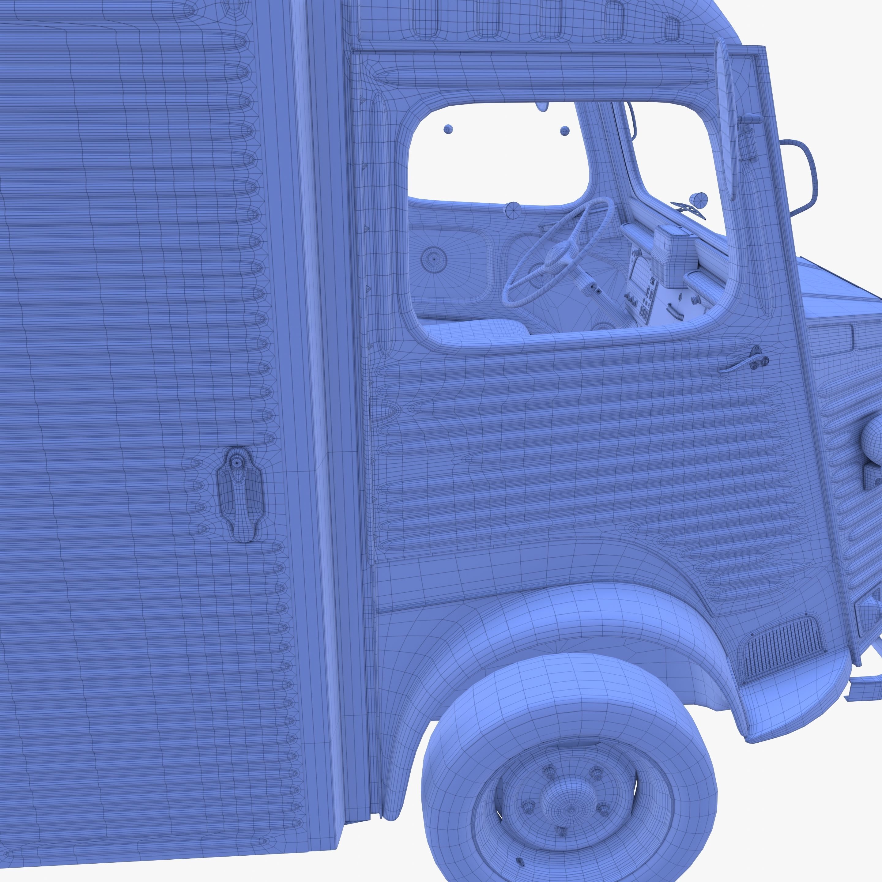 Generic 40s Van with interior 3D model_37