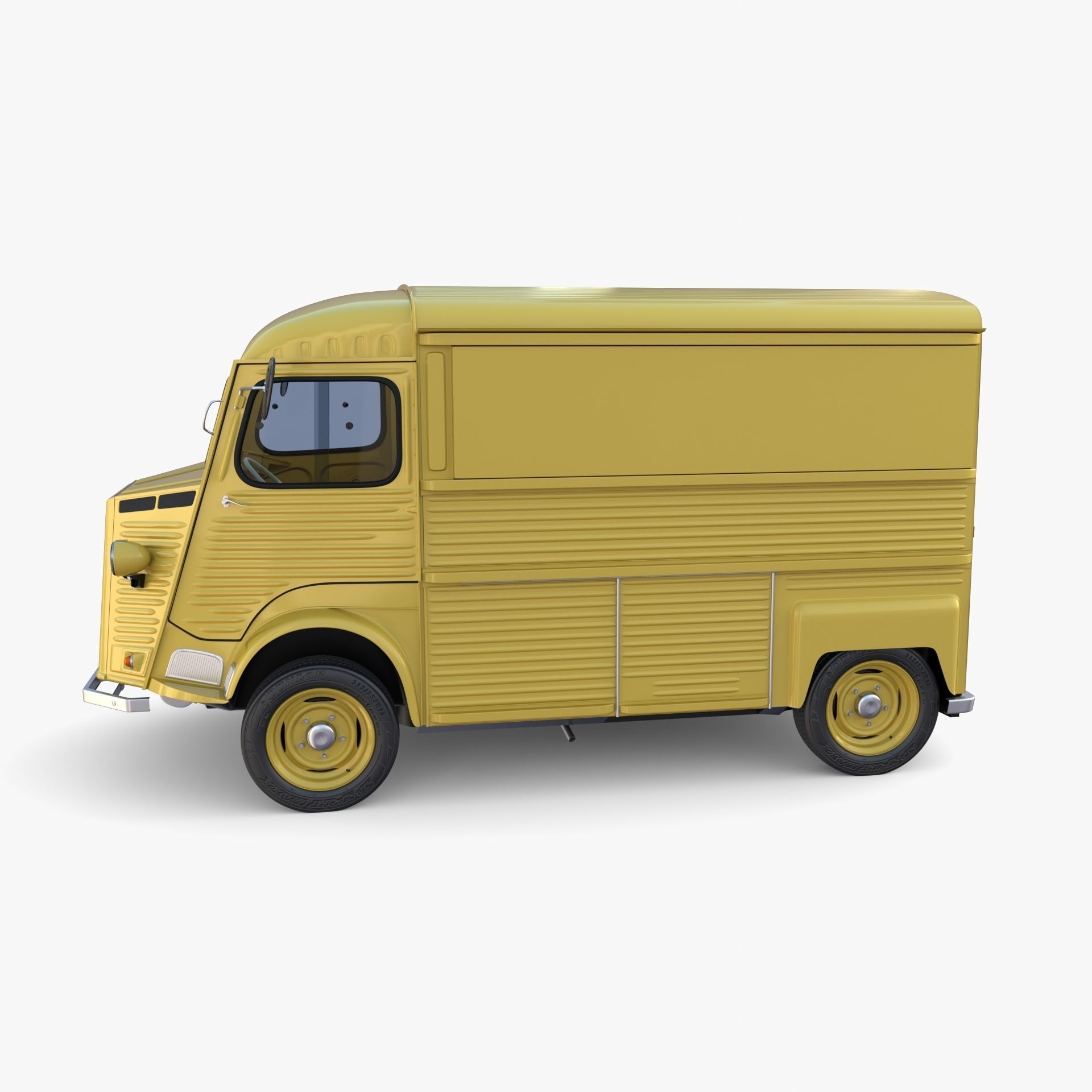 Generic 40s Van with interior 3D model_3
