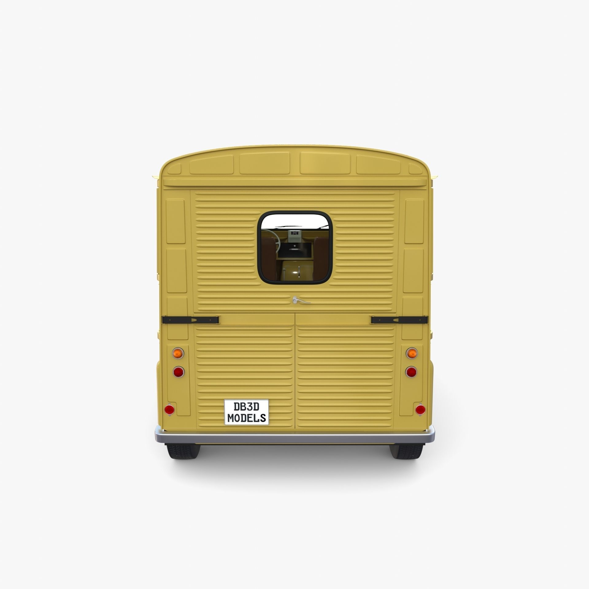 Generic 40s Van with interior 3D model_5