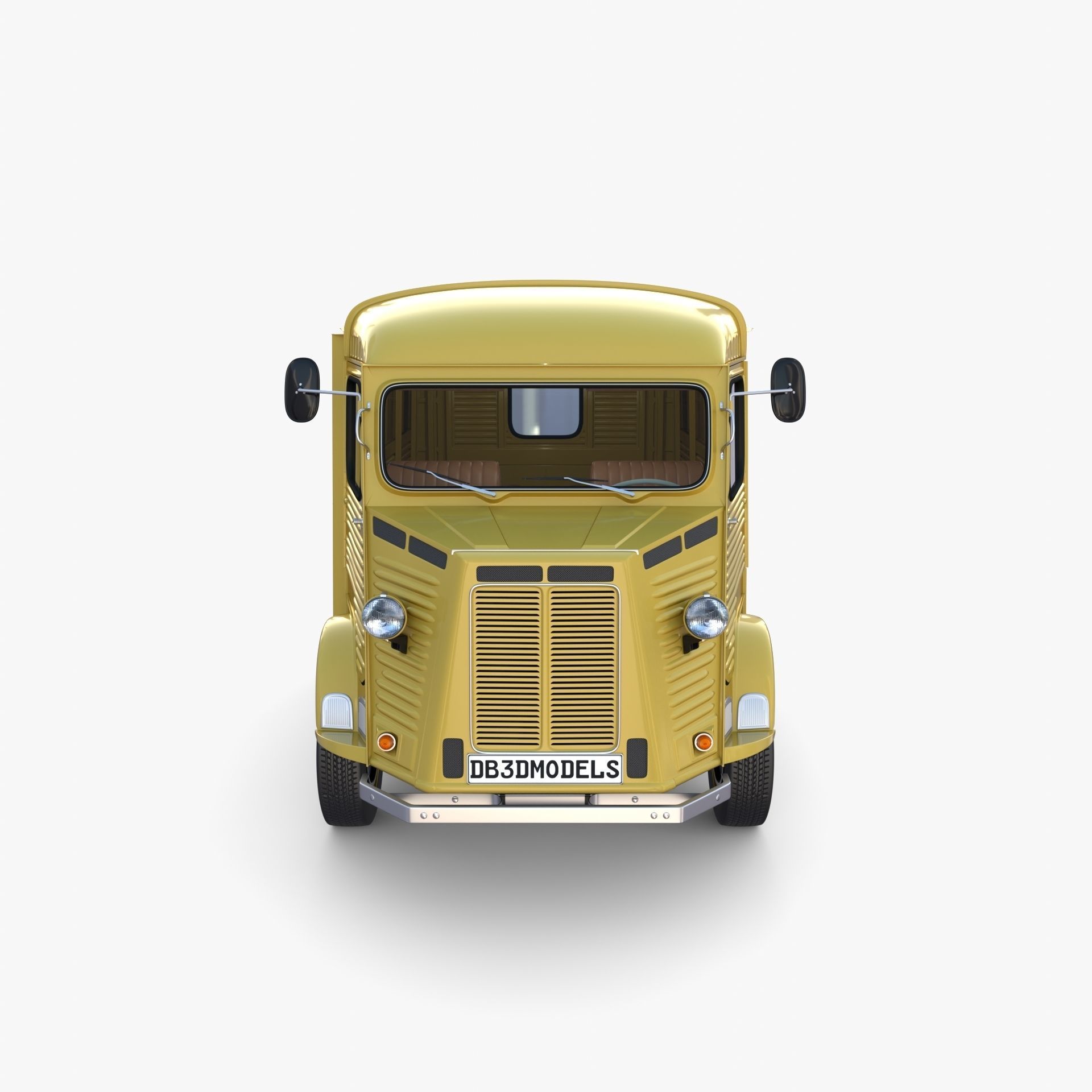Generic 40s Van with interior 3D model_1