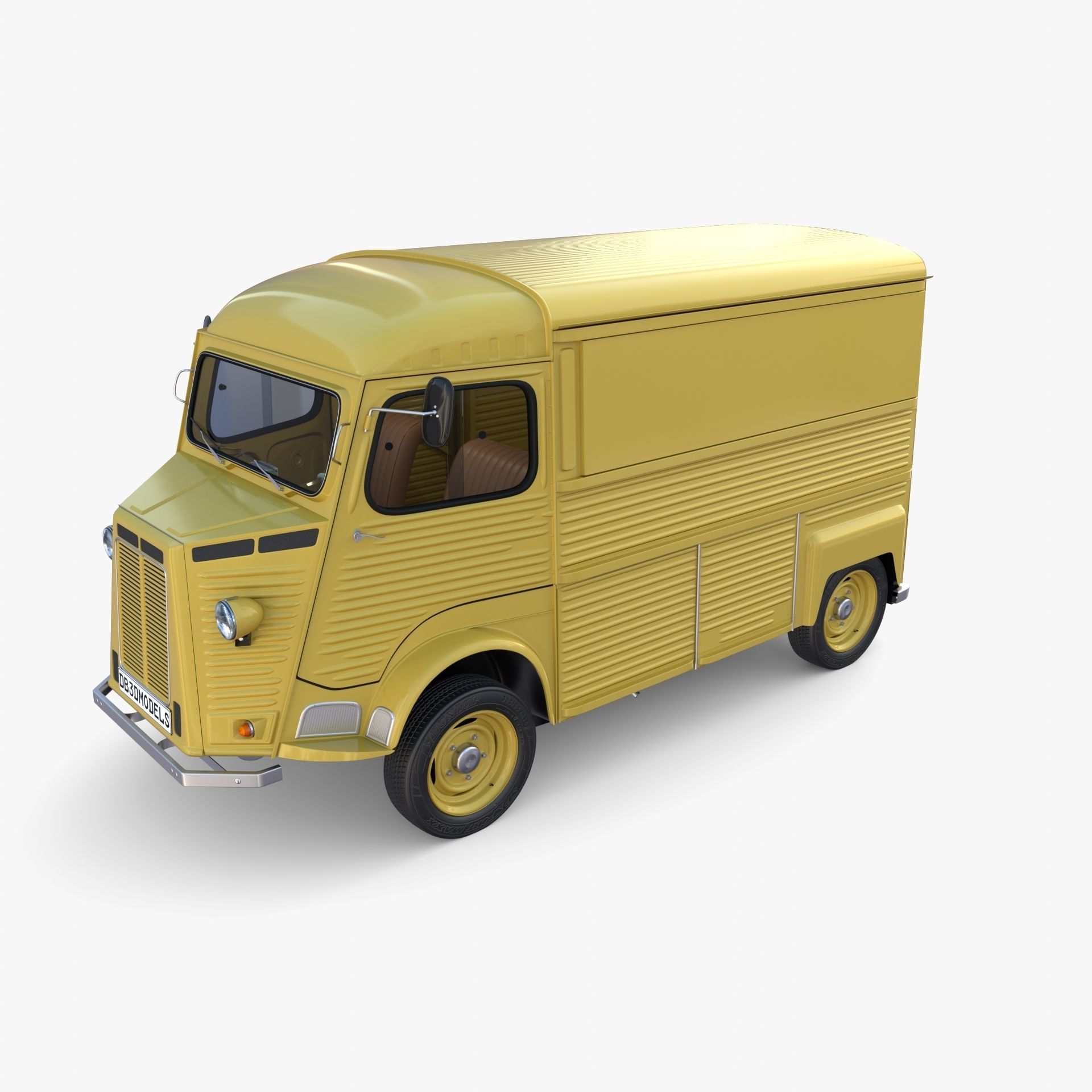 Generic 40s Van with interior 3D model_7