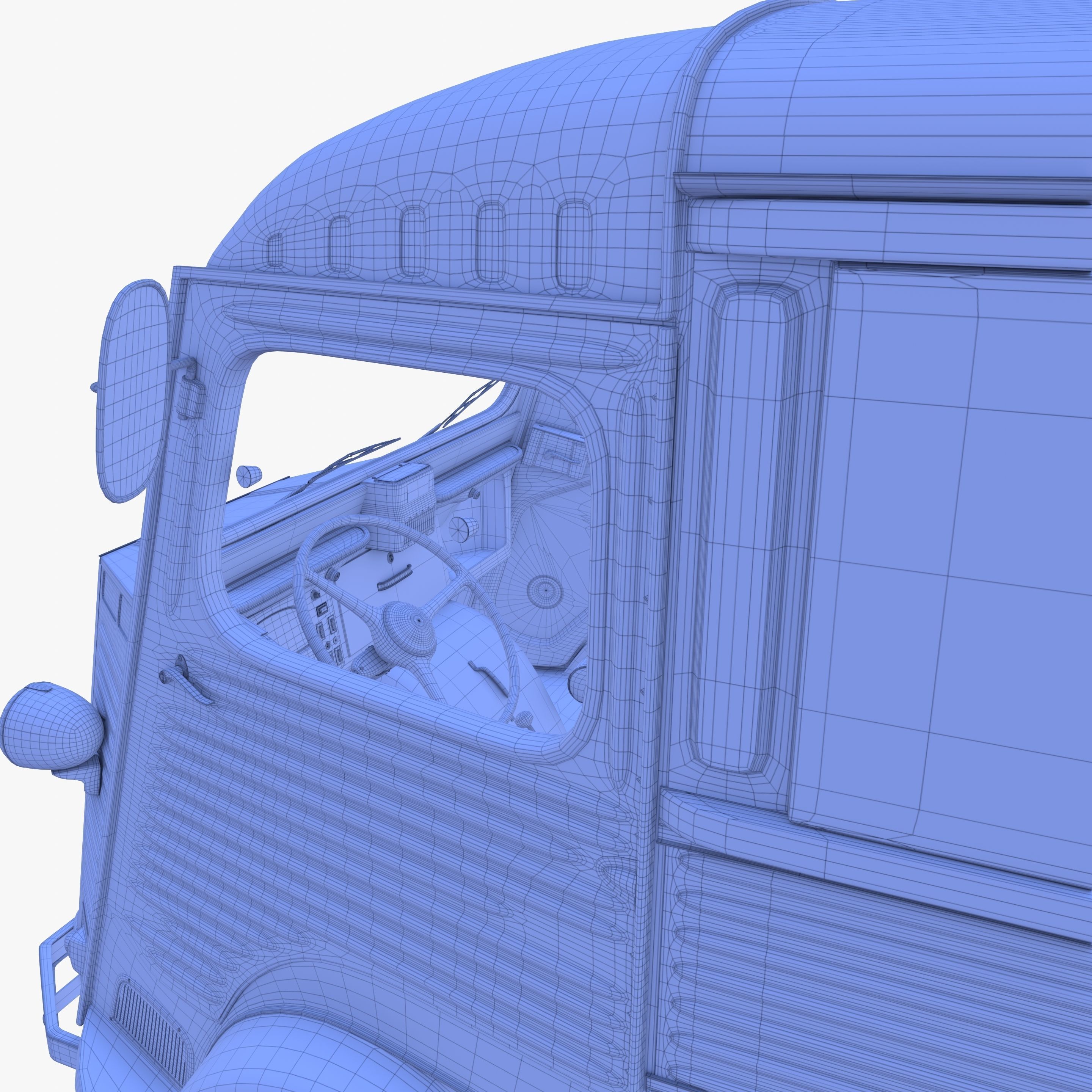 Generic 40s Van with interior 3D model_34