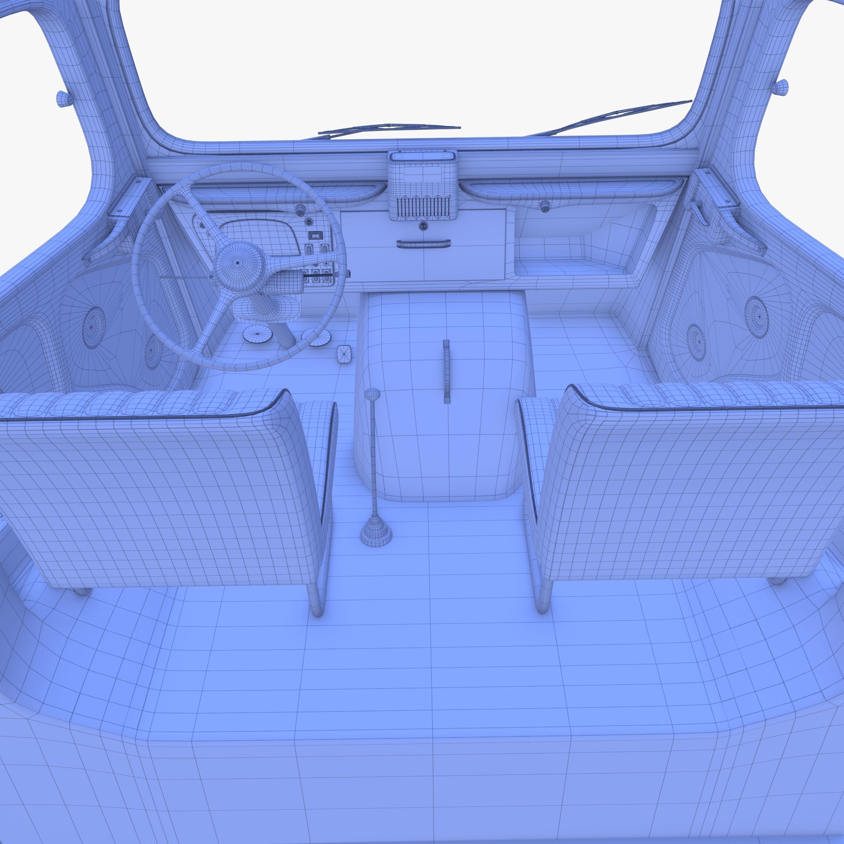 Generic 40s Van with interior 3D model_36