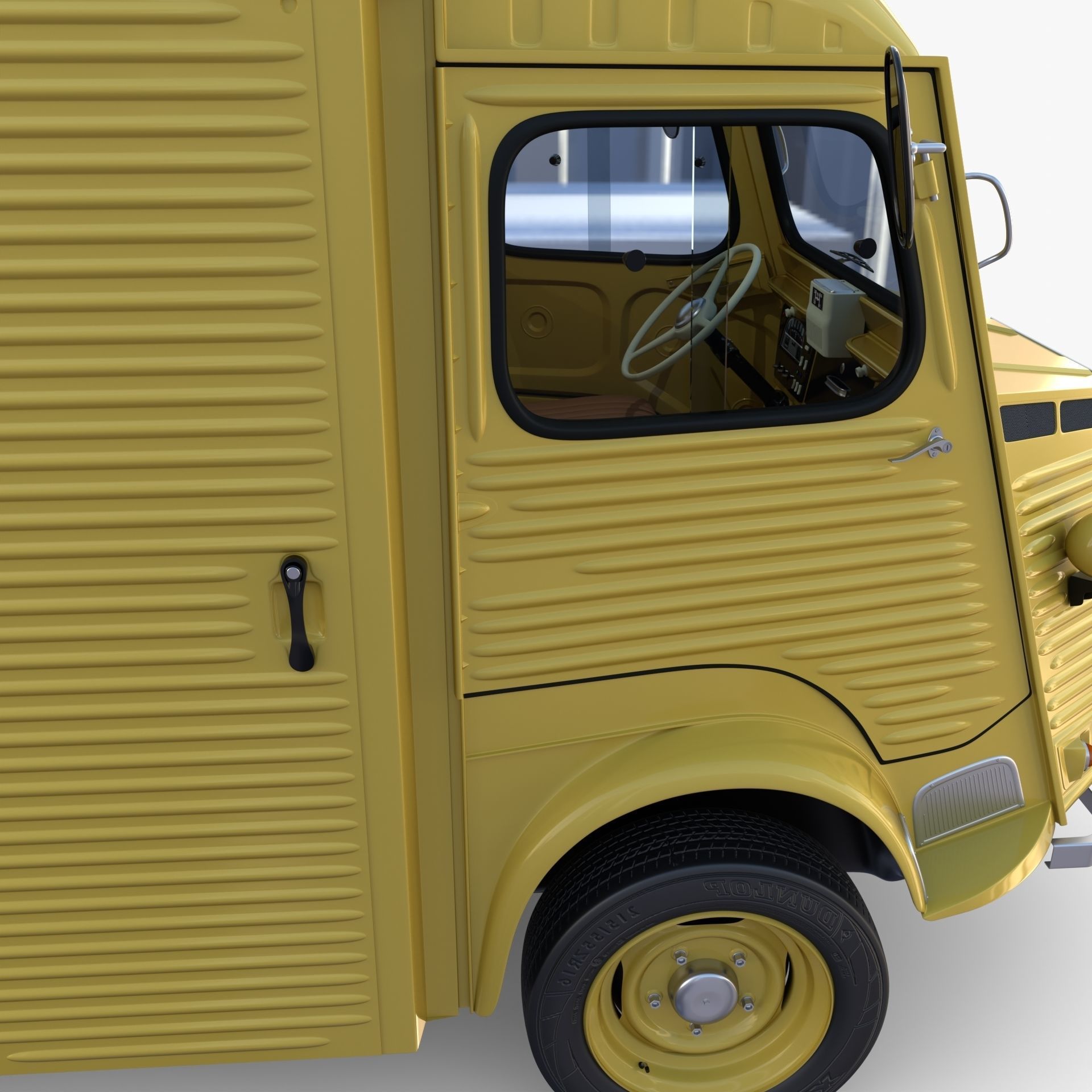 Generic 40s Van with interior 3D model_13