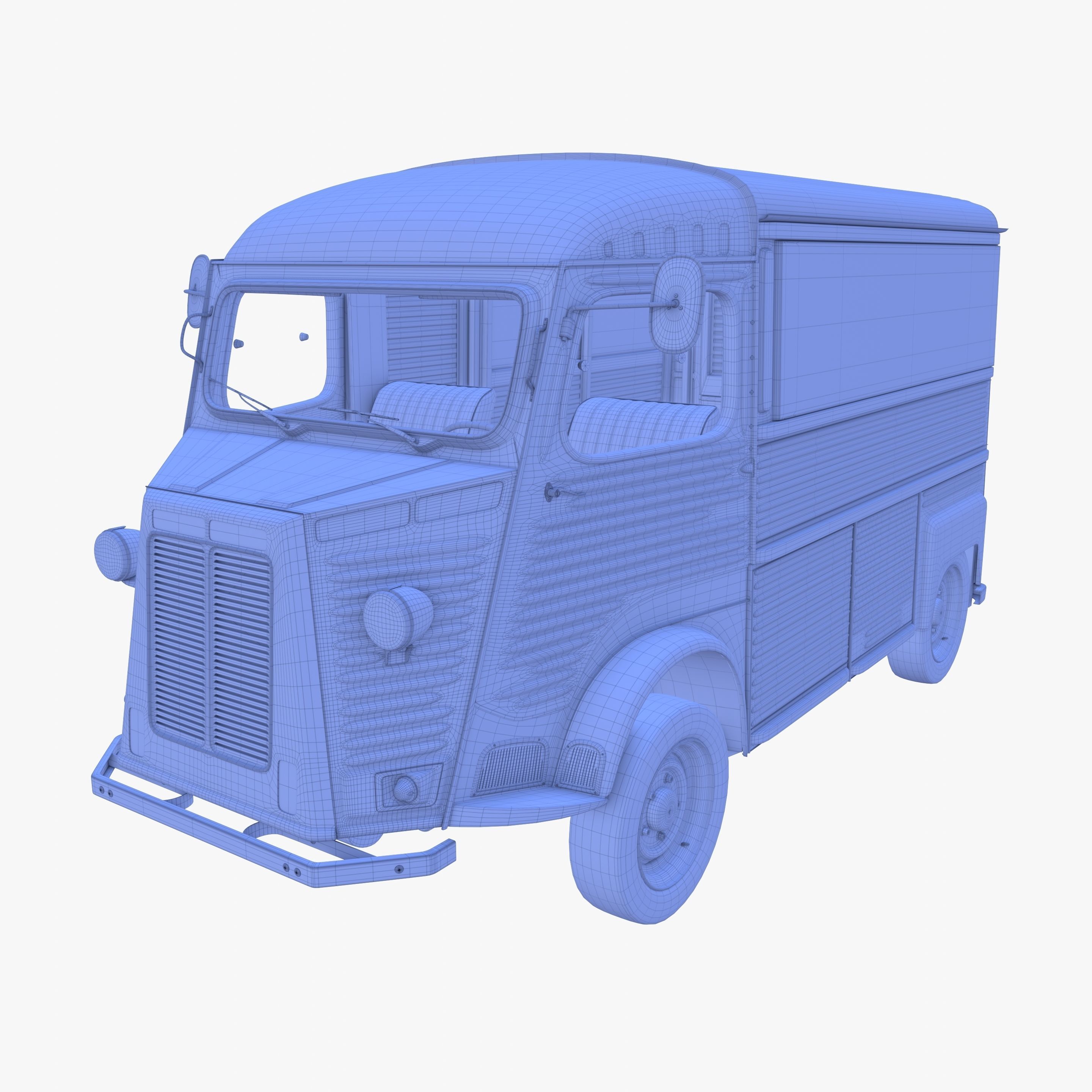 Generic 40s Van with interior 3D model_35
