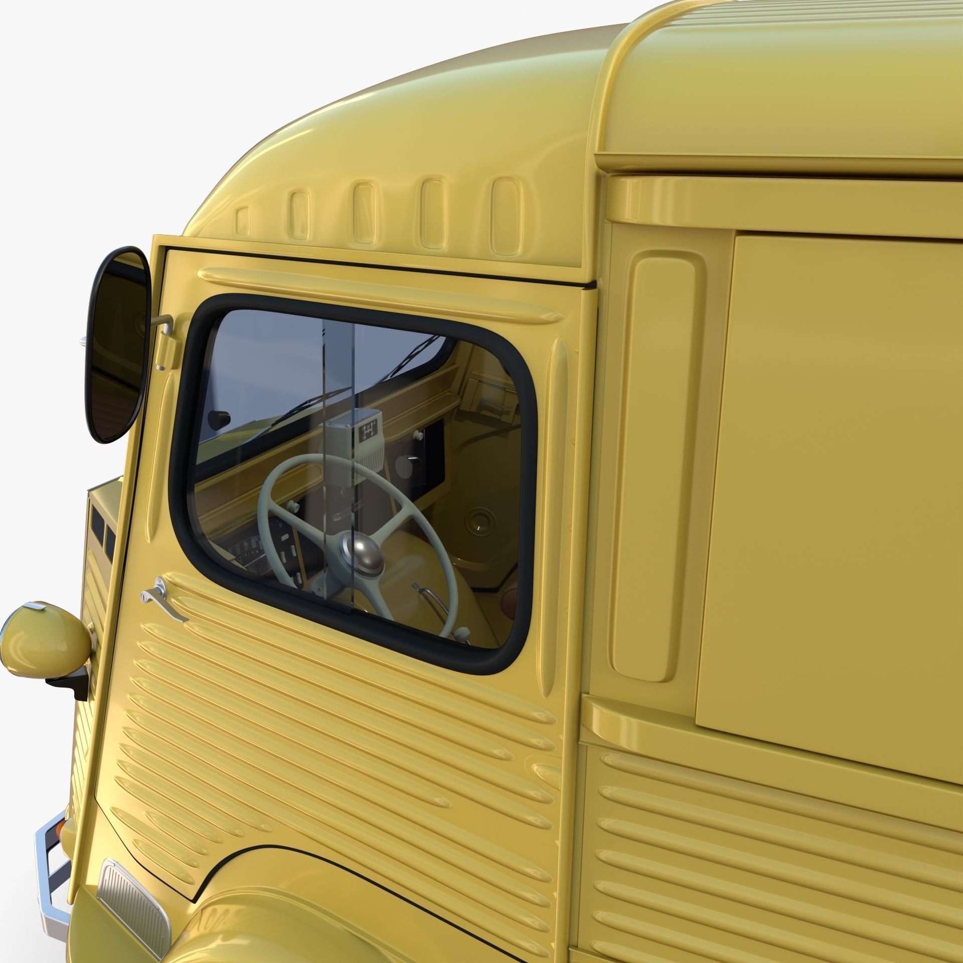 Generic 40s Van with interior 3D model_10
