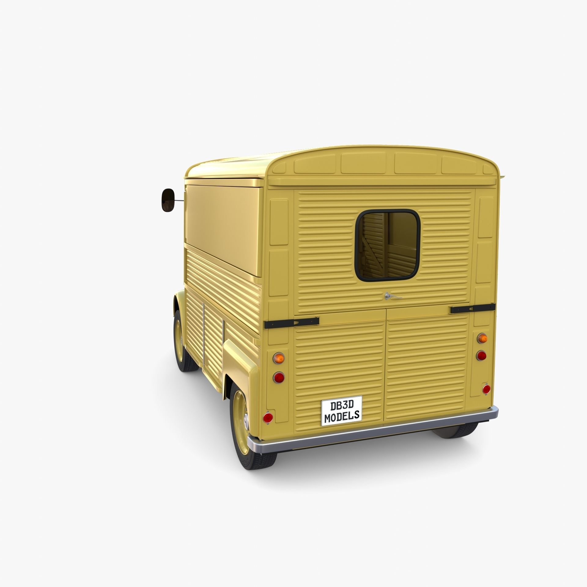 Generic 40s Van with interior 3D model_4