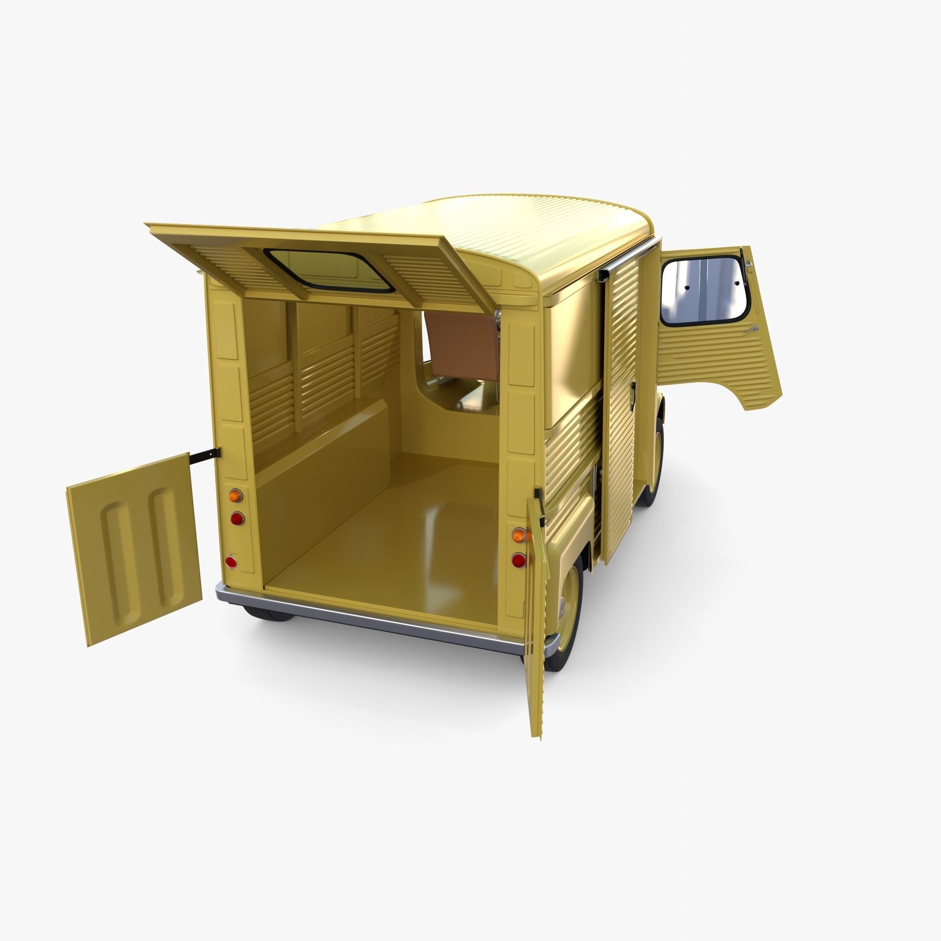 Generic 40s Van with interior 3D model_20