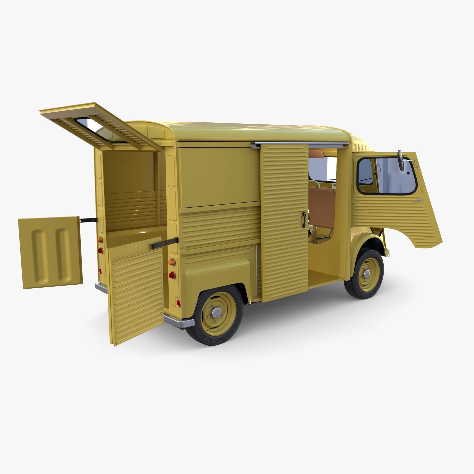Generic 40s Van with interior 3D model_17