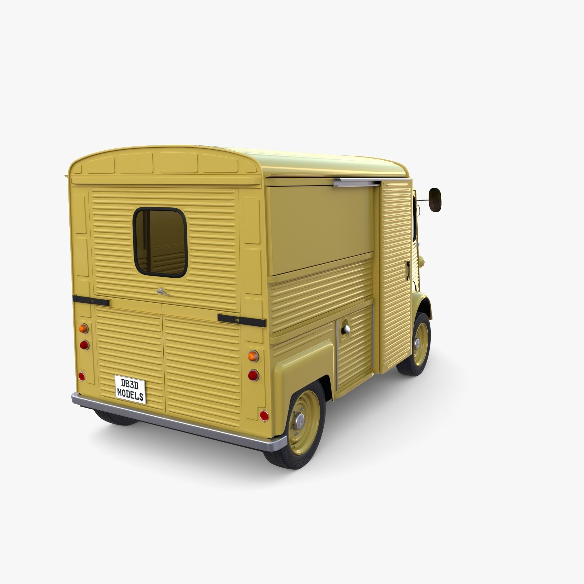 Generic 40s Van with interior 3D model_6