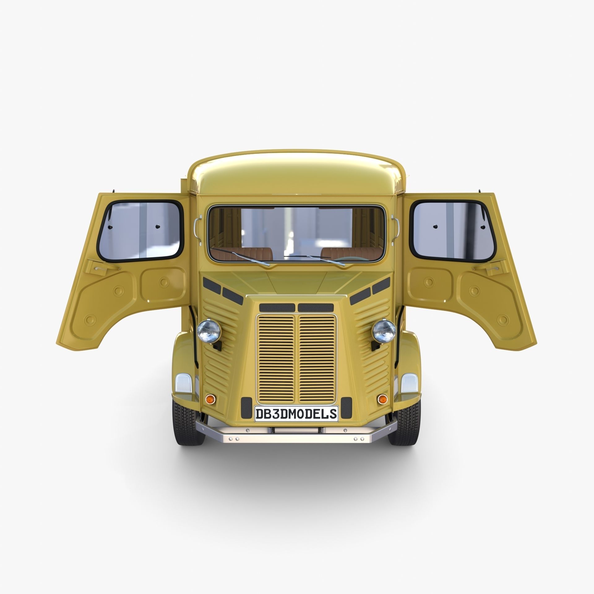 Generic 40s Van with interior 3D model_14