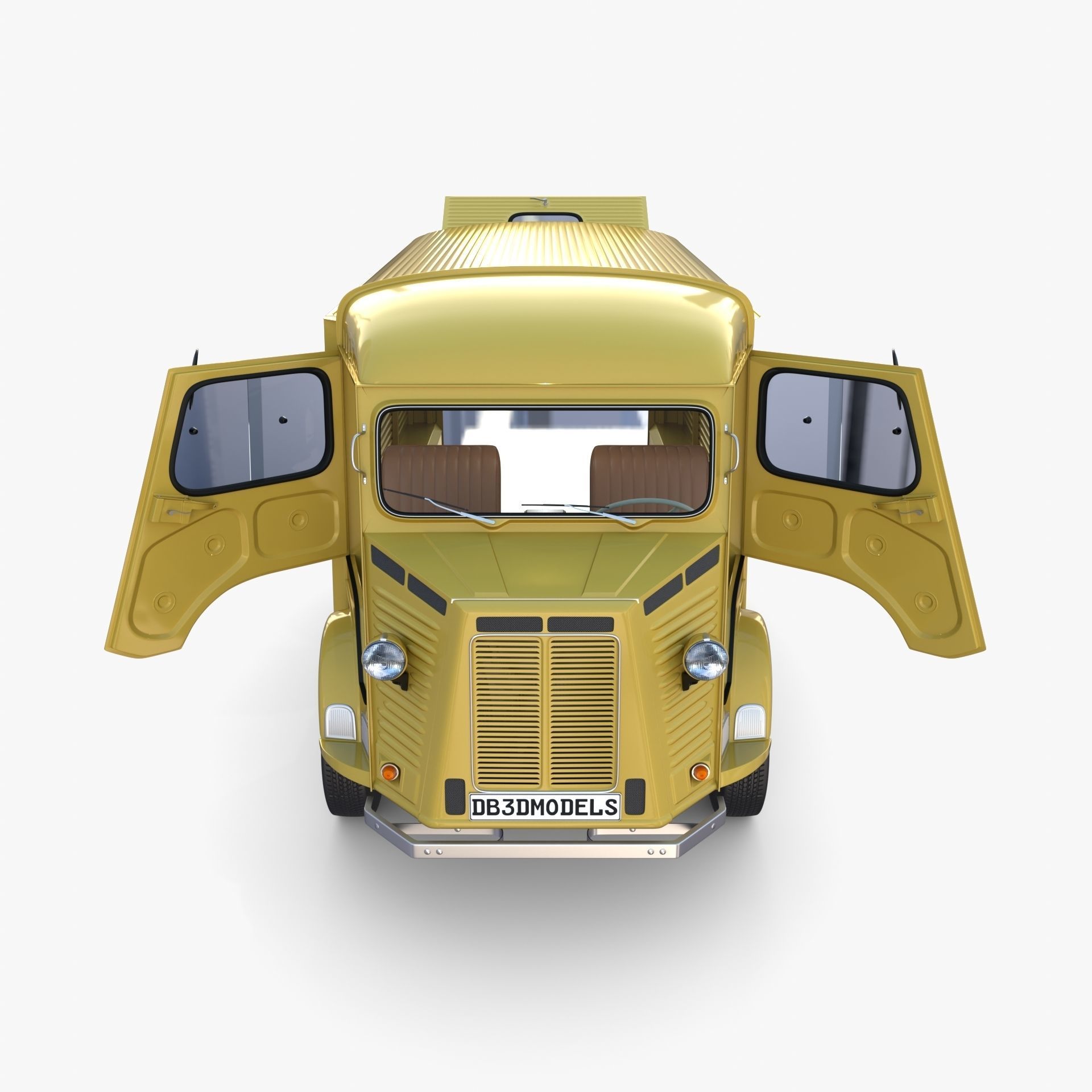 Generic 40s Van with interior 3D model_18