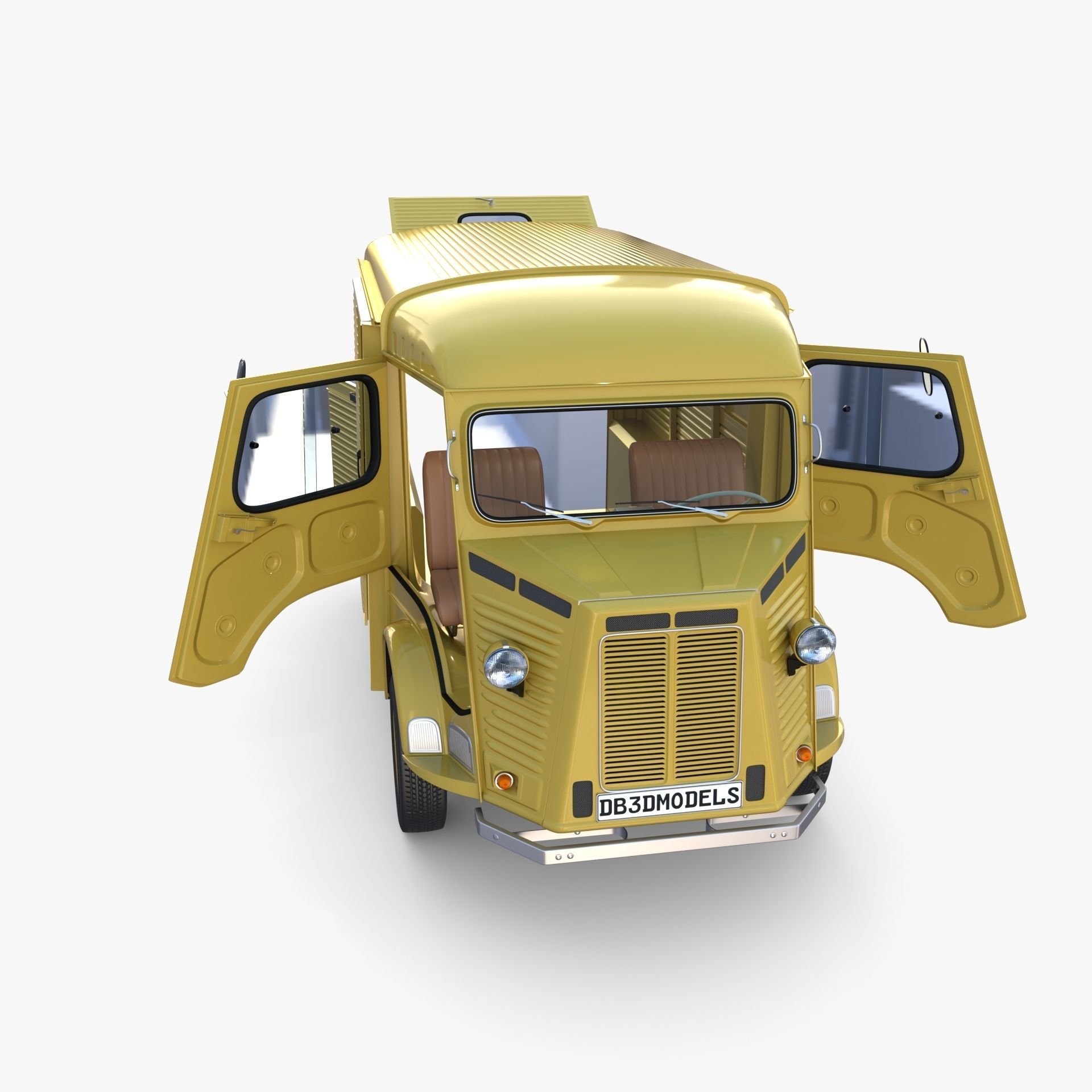 Generic 40s Van with interior 3D model_21