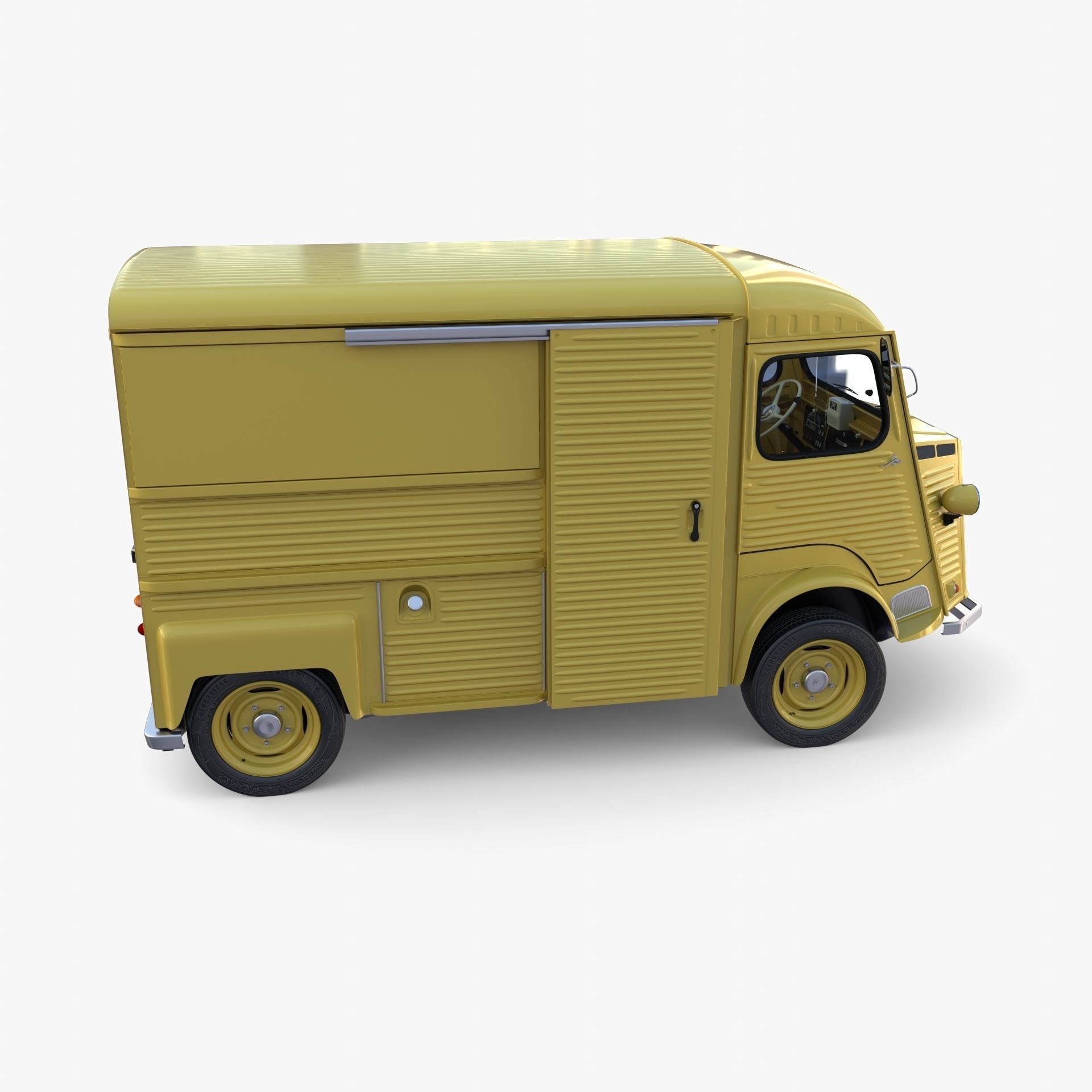 Generic 40s Van with interior 3D model_8