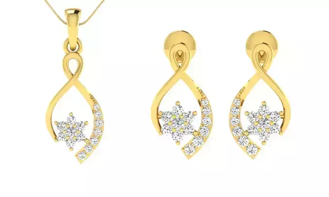 Pendants Earrings 3dm STL OBJ FBX Render Details