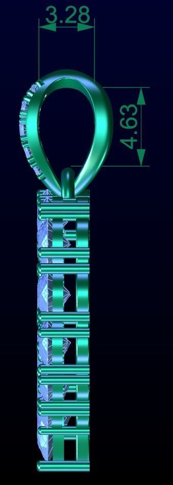 Heart Diamond Pendant 3D print model_4