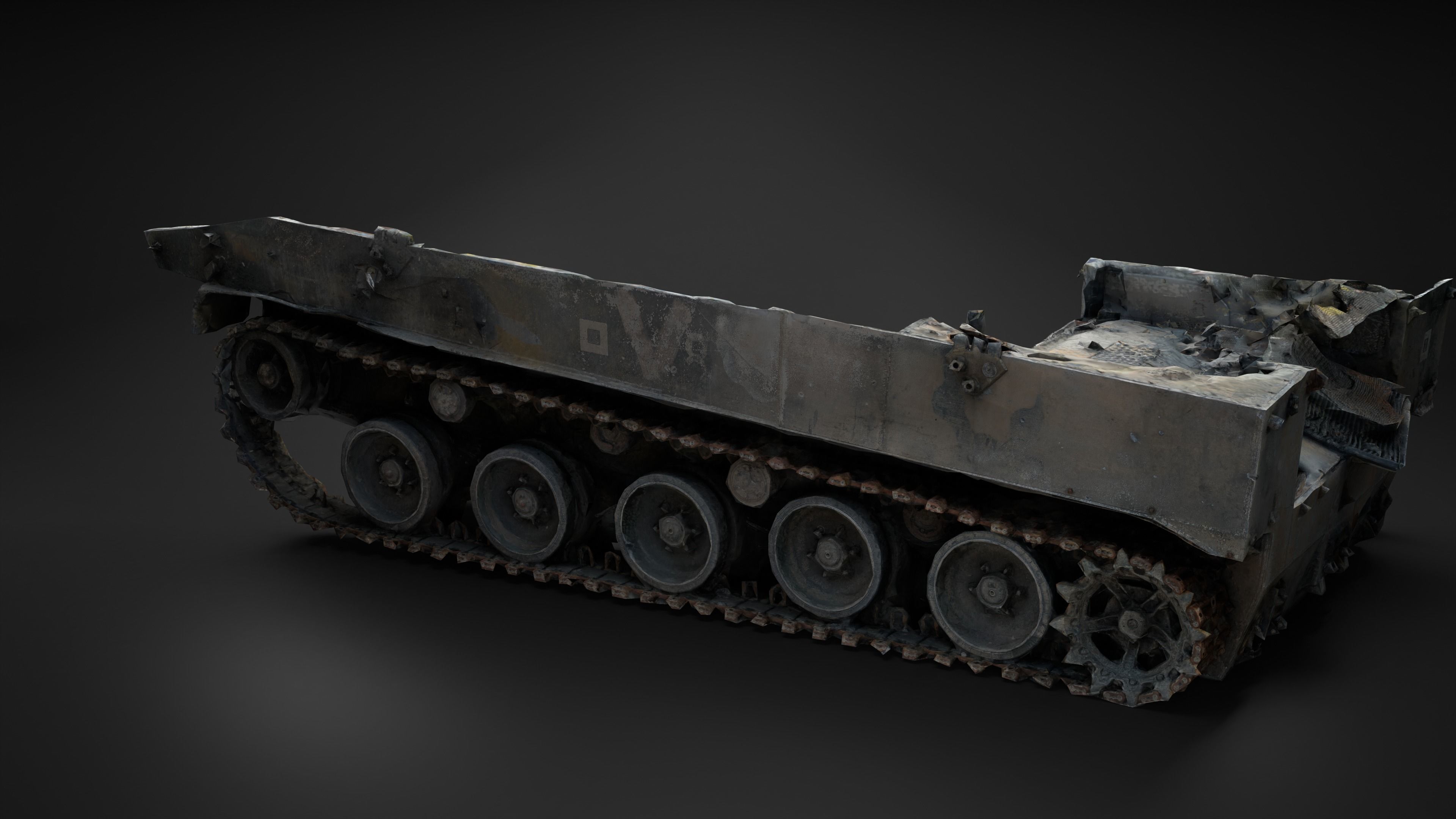 Destroyed and burnt Russian BMD-4M Photoscan PBR Game Ready Low-poly 3D model_18