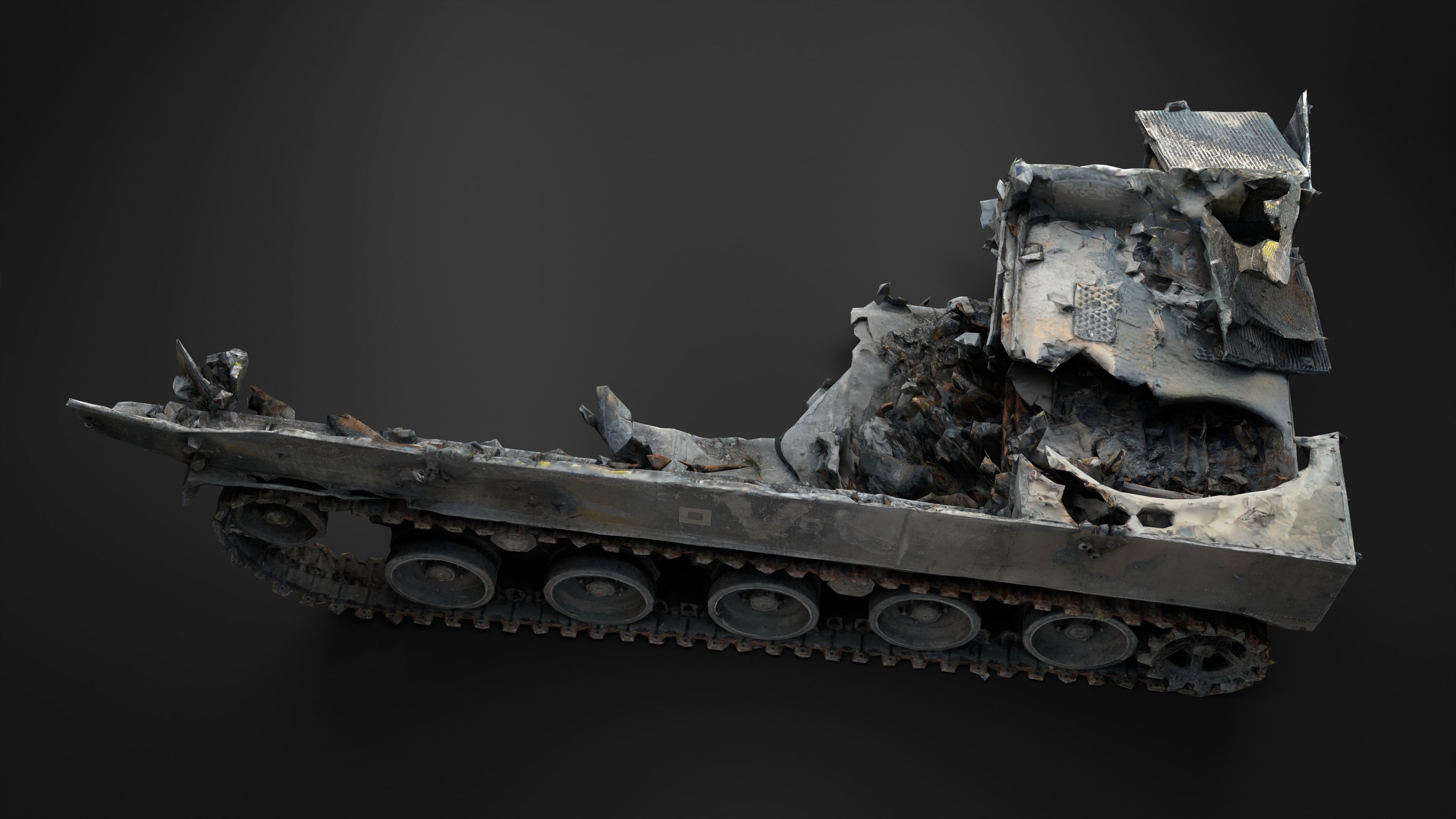 Destroyed and burnt Russian BMD-4M Photoscan PBR Game Ready Low-poly 3D model_24