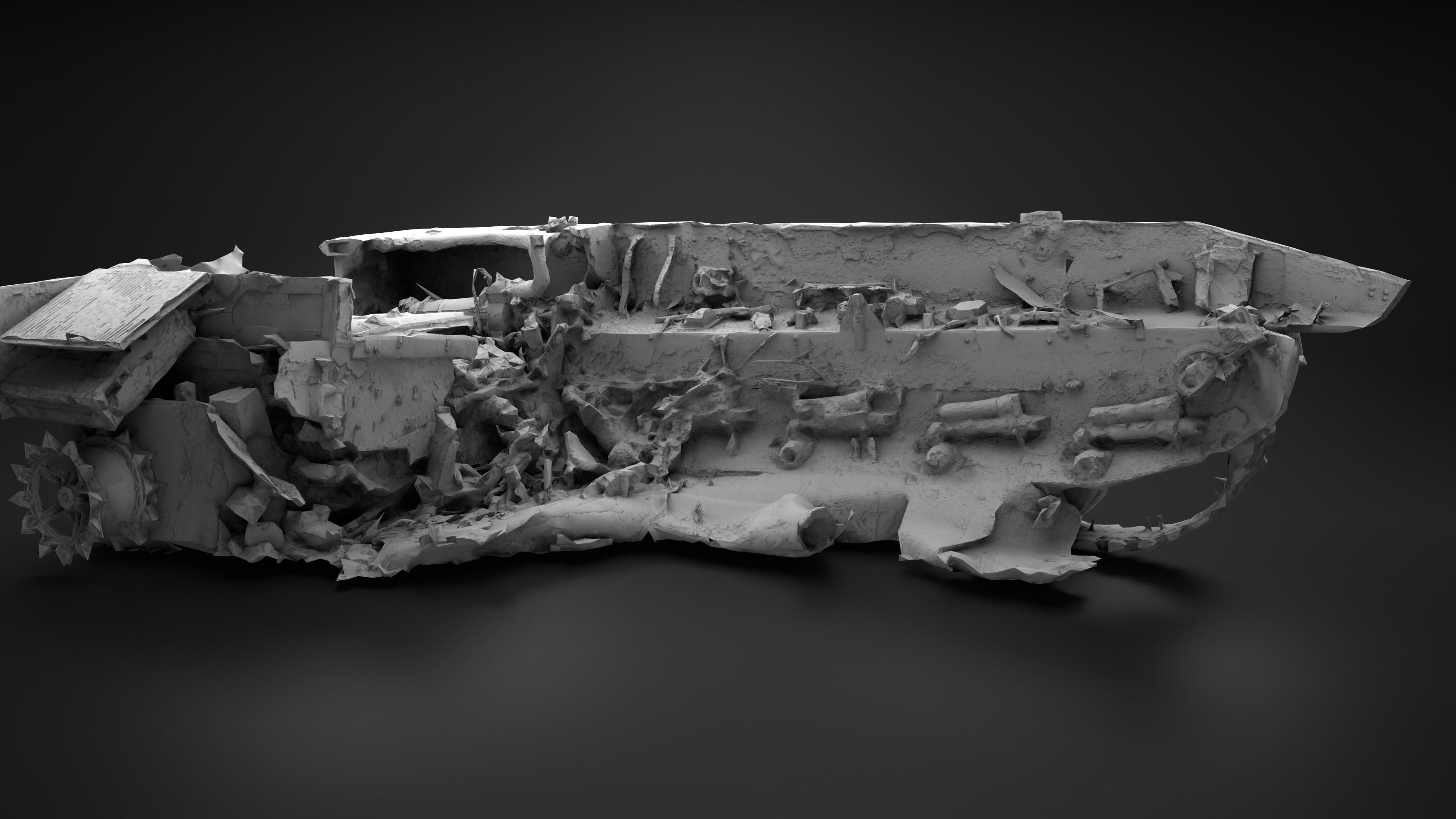 Destroyed and burnt Russian BMD-4M Photoscan PBR Game Ready Low-poly 3D model_10
