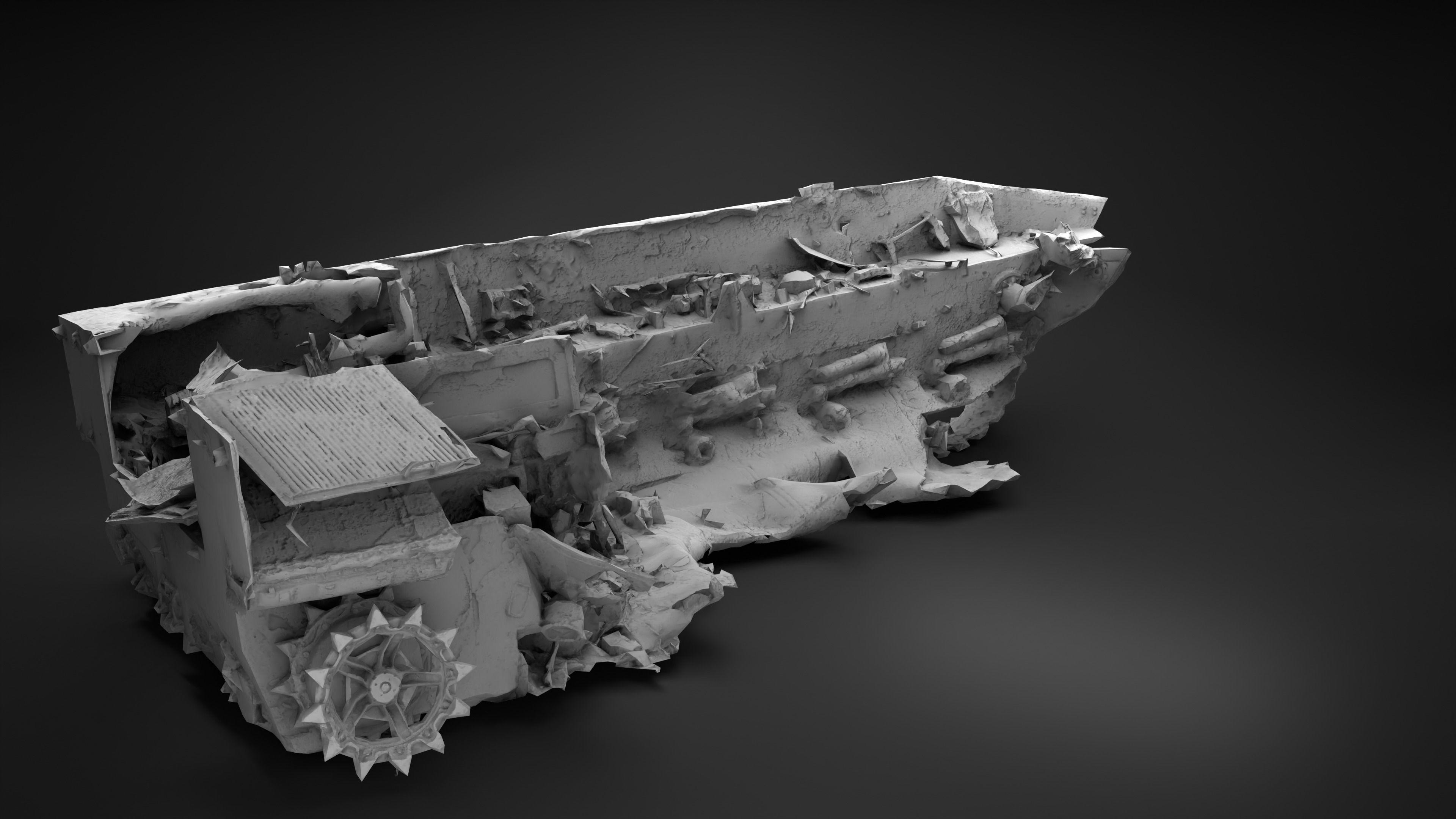 Destroyed and burnt Russian BMD-4M Photoscan PBR Game Ready Low-poly 3D model_13