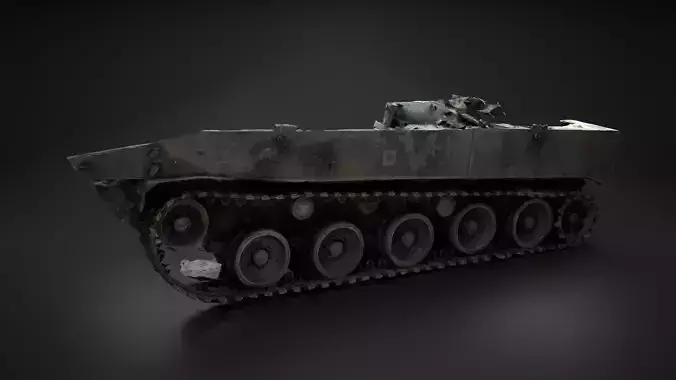 Destroyed and burnt Russian BMD-4M Photoscan PBR Game Ready Low-poly 3D model