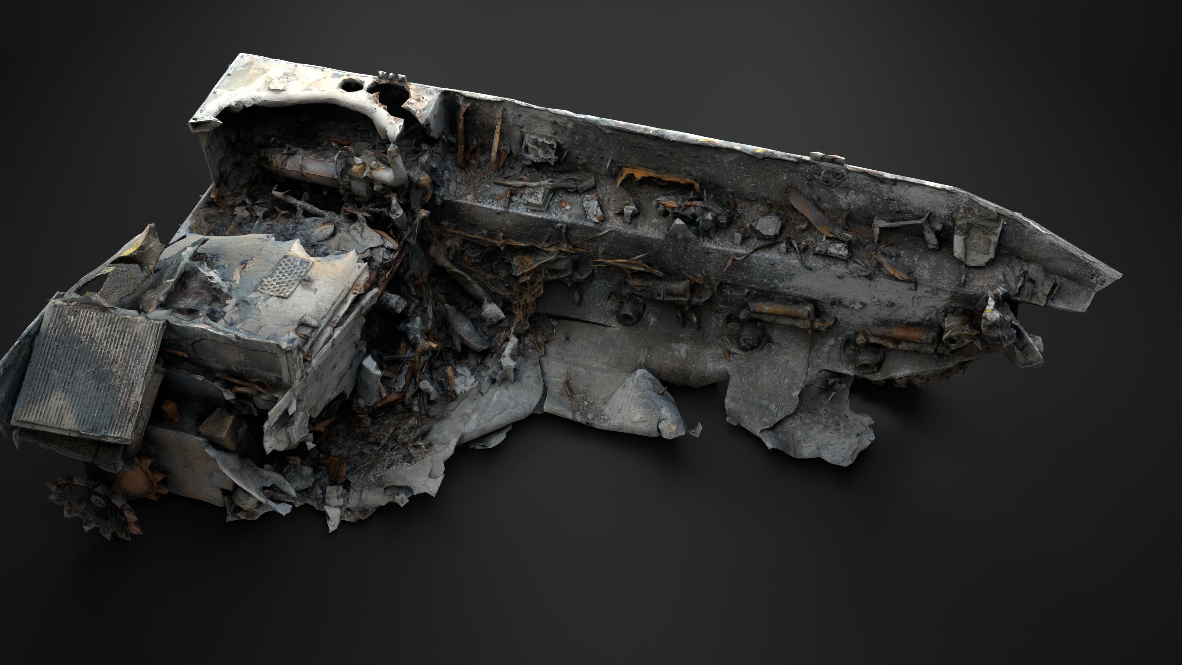 Destroyed and burnt Russian BMD-4M Photoscan PBR Game Ready Low-poly 3D model_21