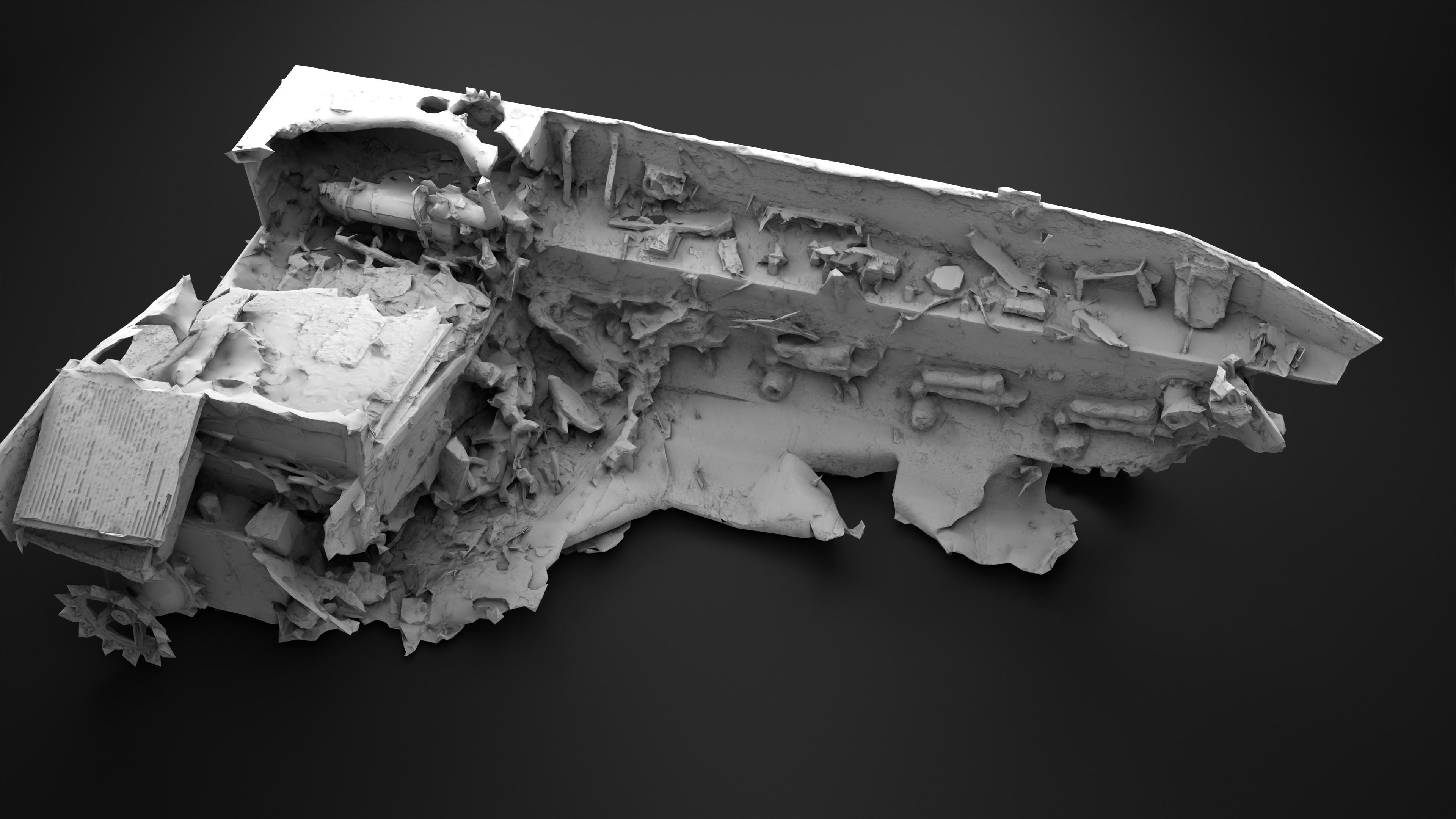 Destroyed and burnt Russian BMD-4M Photoscan PBR Game Ready Low-poly 3D model_22