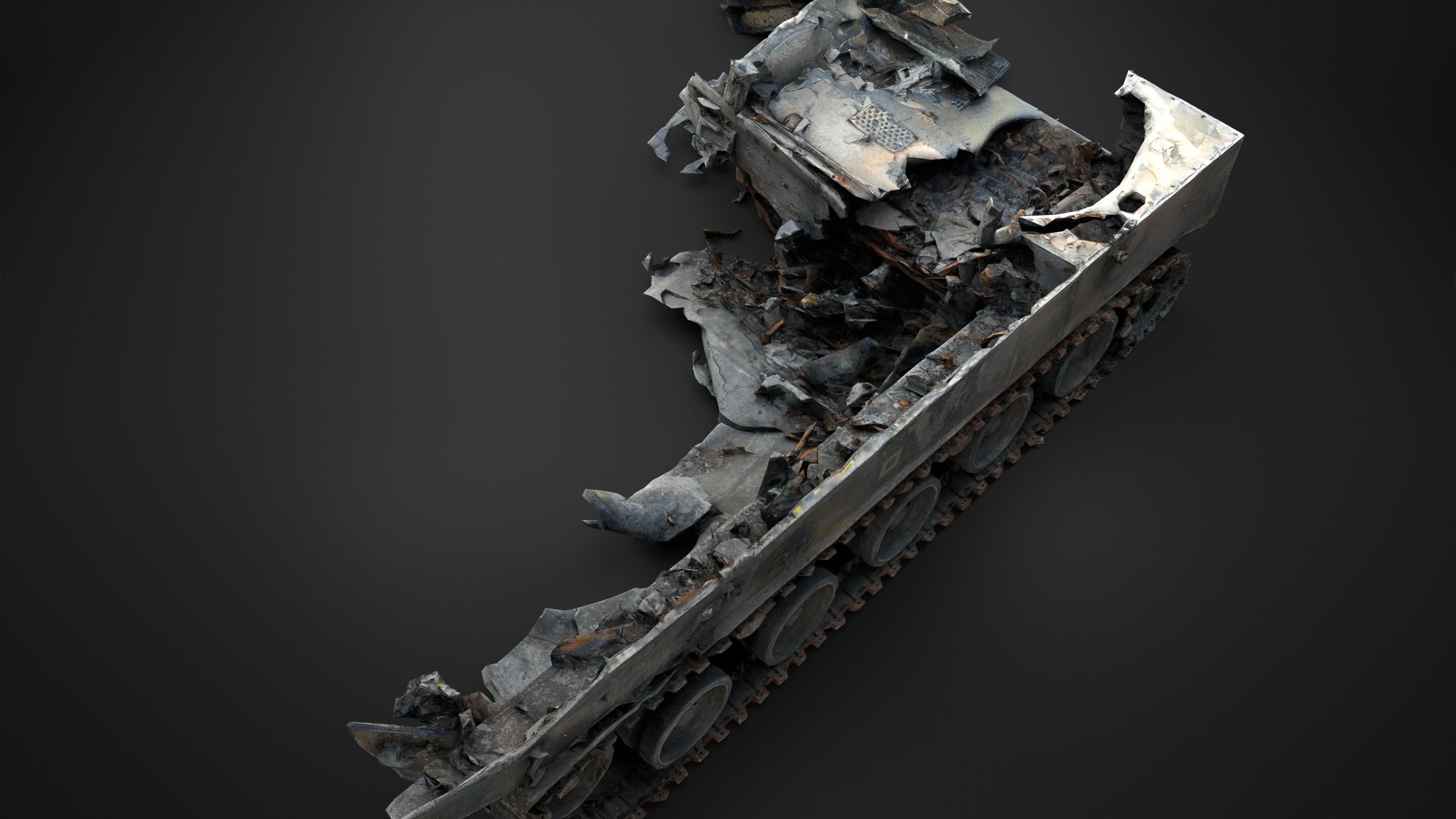 Destroyed and burnt Russian BMD-4M Photoscan PBR Game Ready Low-poly 3D model_27