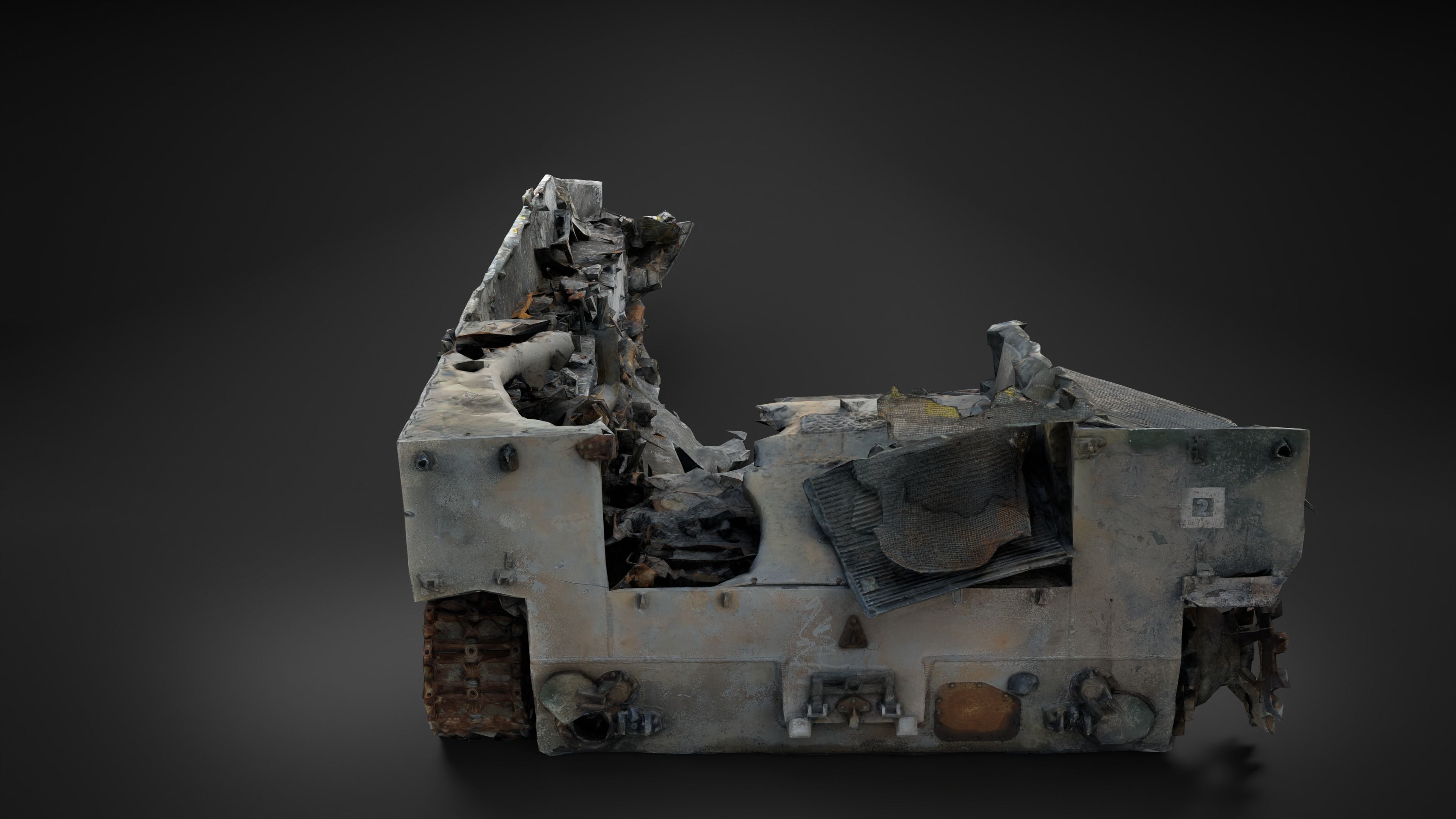 Destroyed and burnt Russian BMD-4M Photoscan PBR Game Ready Low-poly 3D model_15