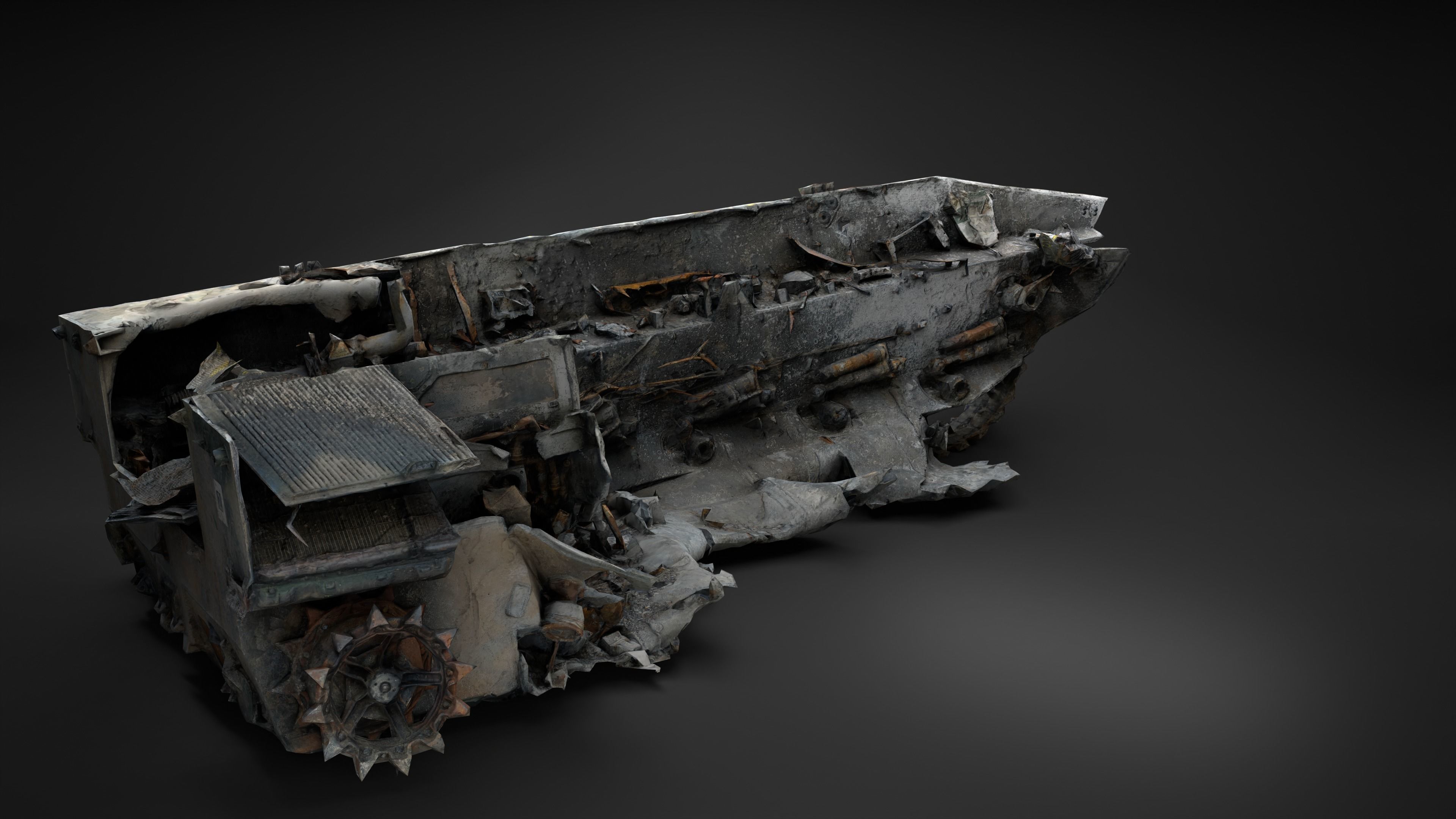 Destroyed and burnt Russian BMD-4M Photoscan PBR Game Ready Low-poly 3D model_12