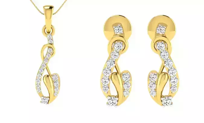 Earring Pendant Set 3dm STL OBJ FBX Render Details