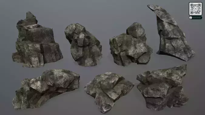 rocks rock Low-poly 3D model