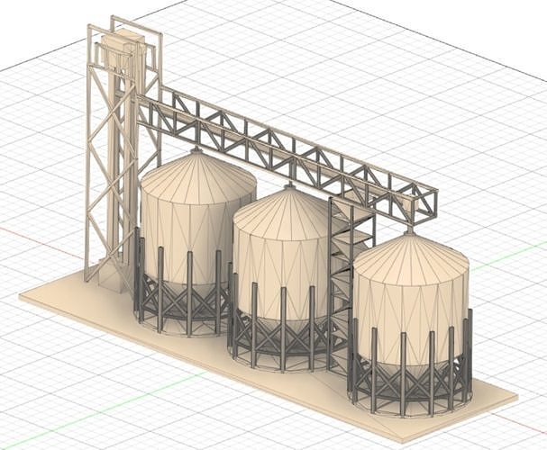 Silos grain silo 3D print model