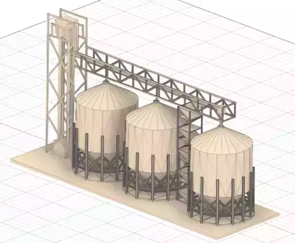 Silos grain silo 3D print model
