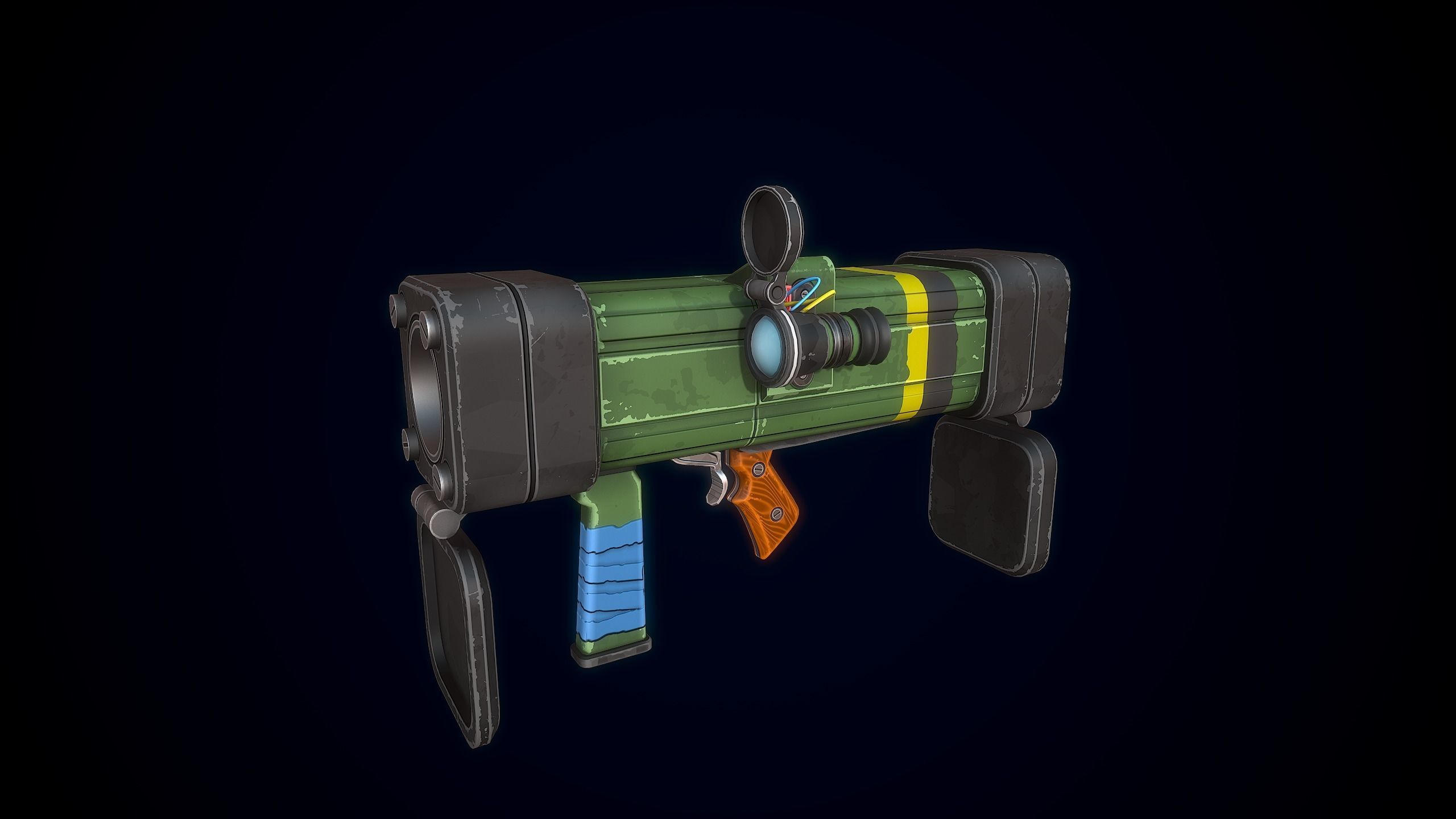 Stylized Rocket Launcher Low-poly 3D model_9