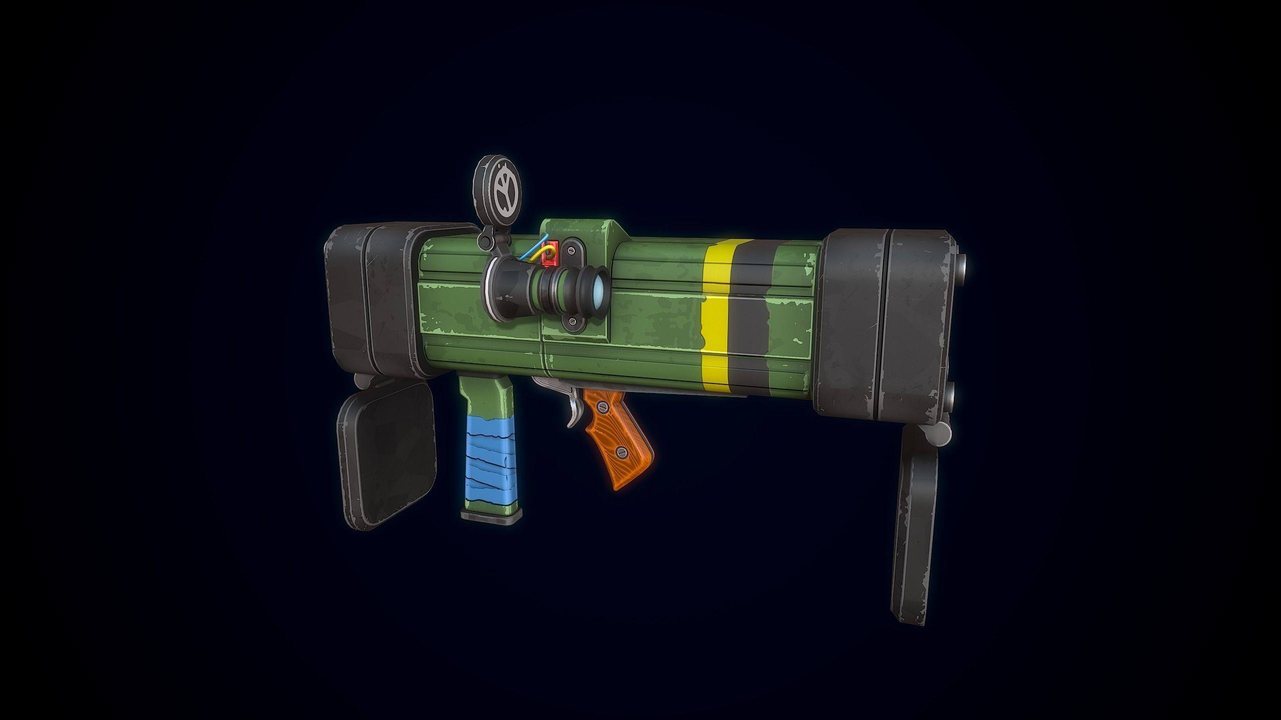 Stylized Rocket Launcher Low-poly 3D model_10
