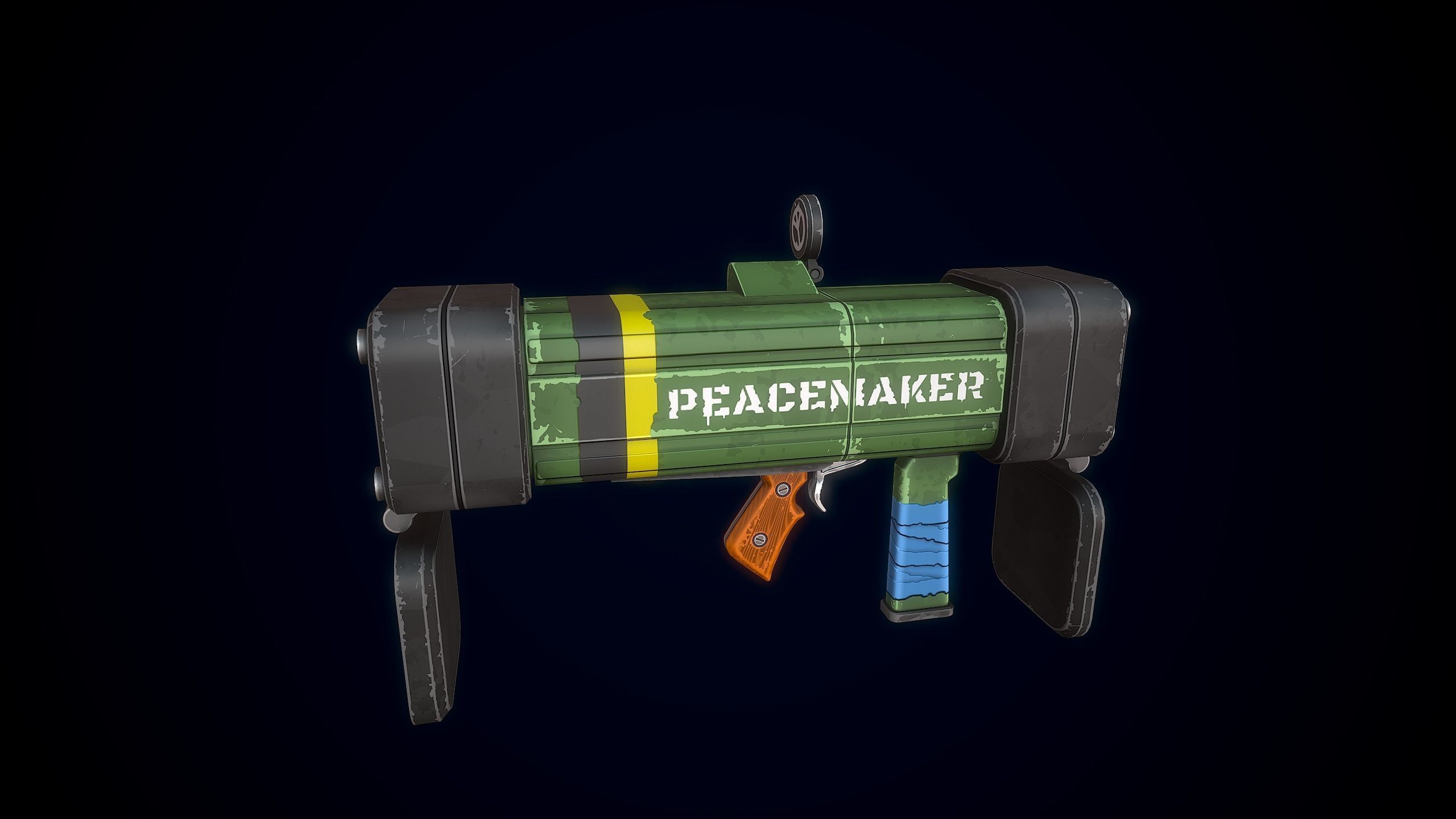 Stylized Rocket Launcher Low-poly 3D model_4