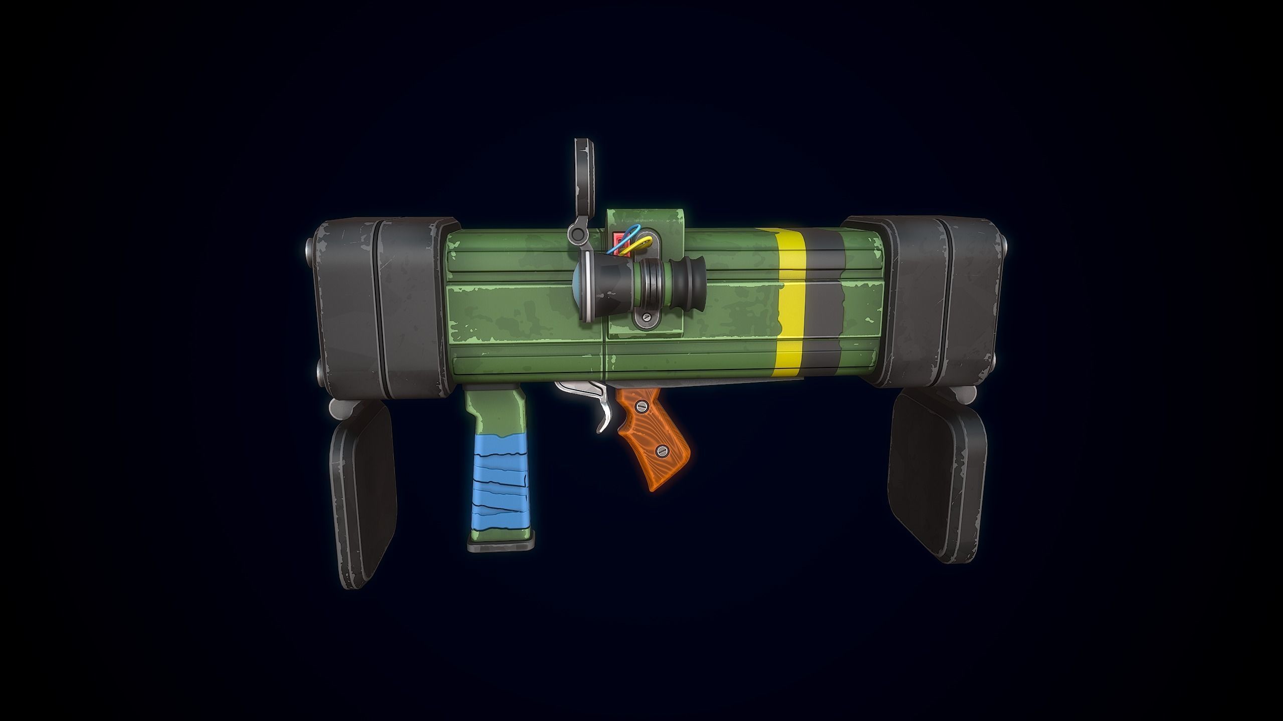 Stylized Rocket Launcher Low-poly 3D model_8