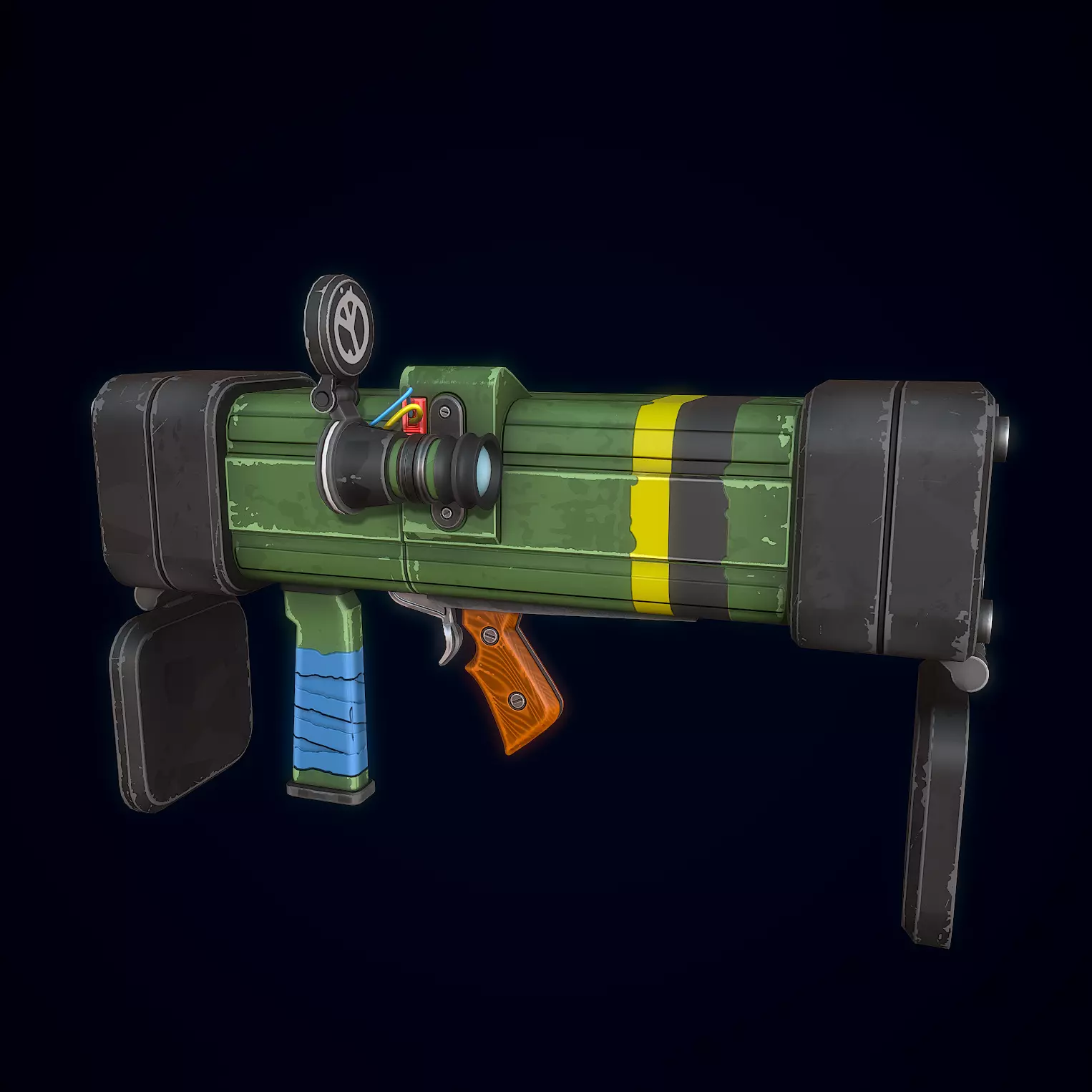 Stylized Rocket Launcher Low-poly 3D model_0