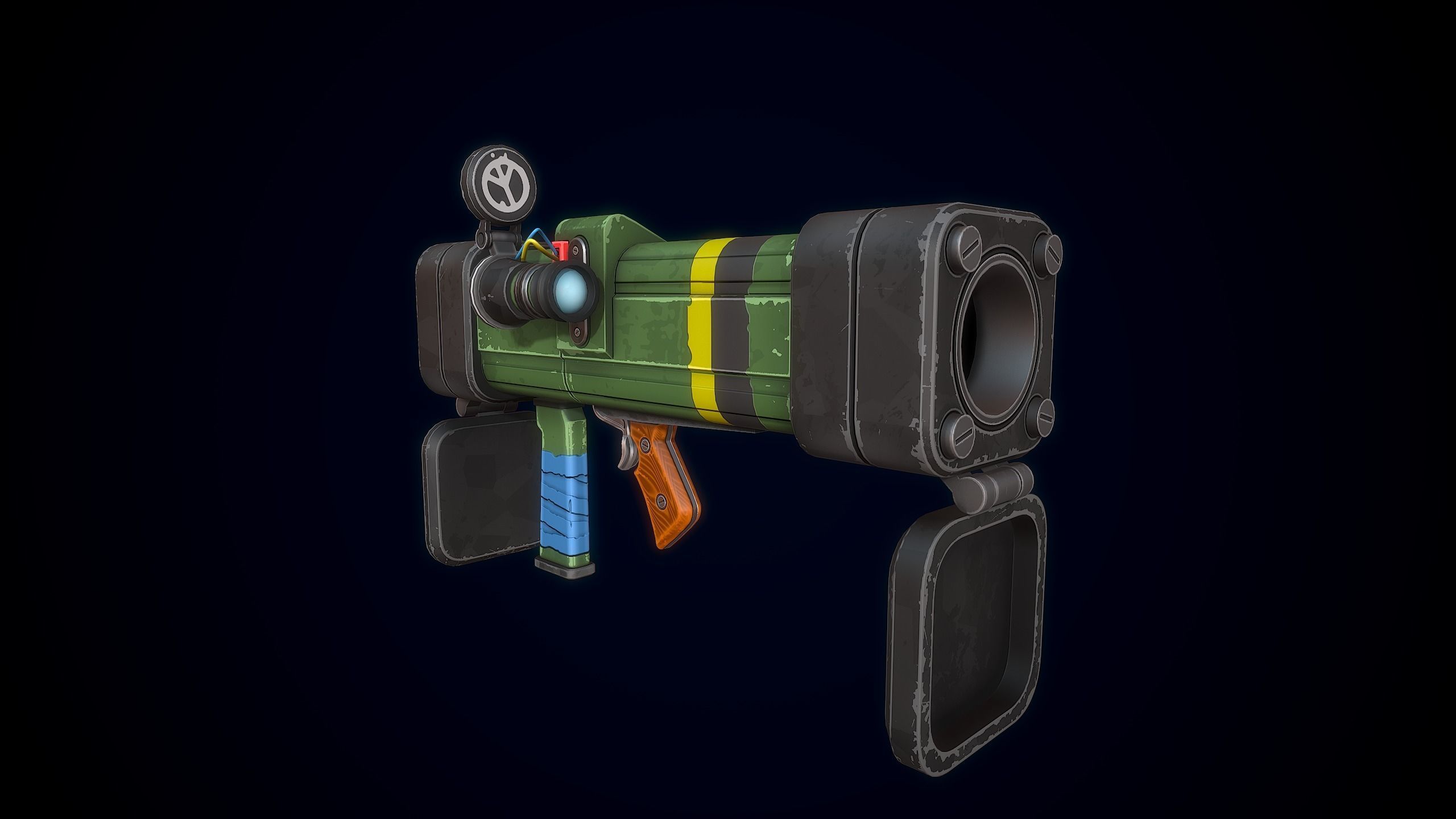 Stylized Rocket Launcher Low-poly 3D model_5