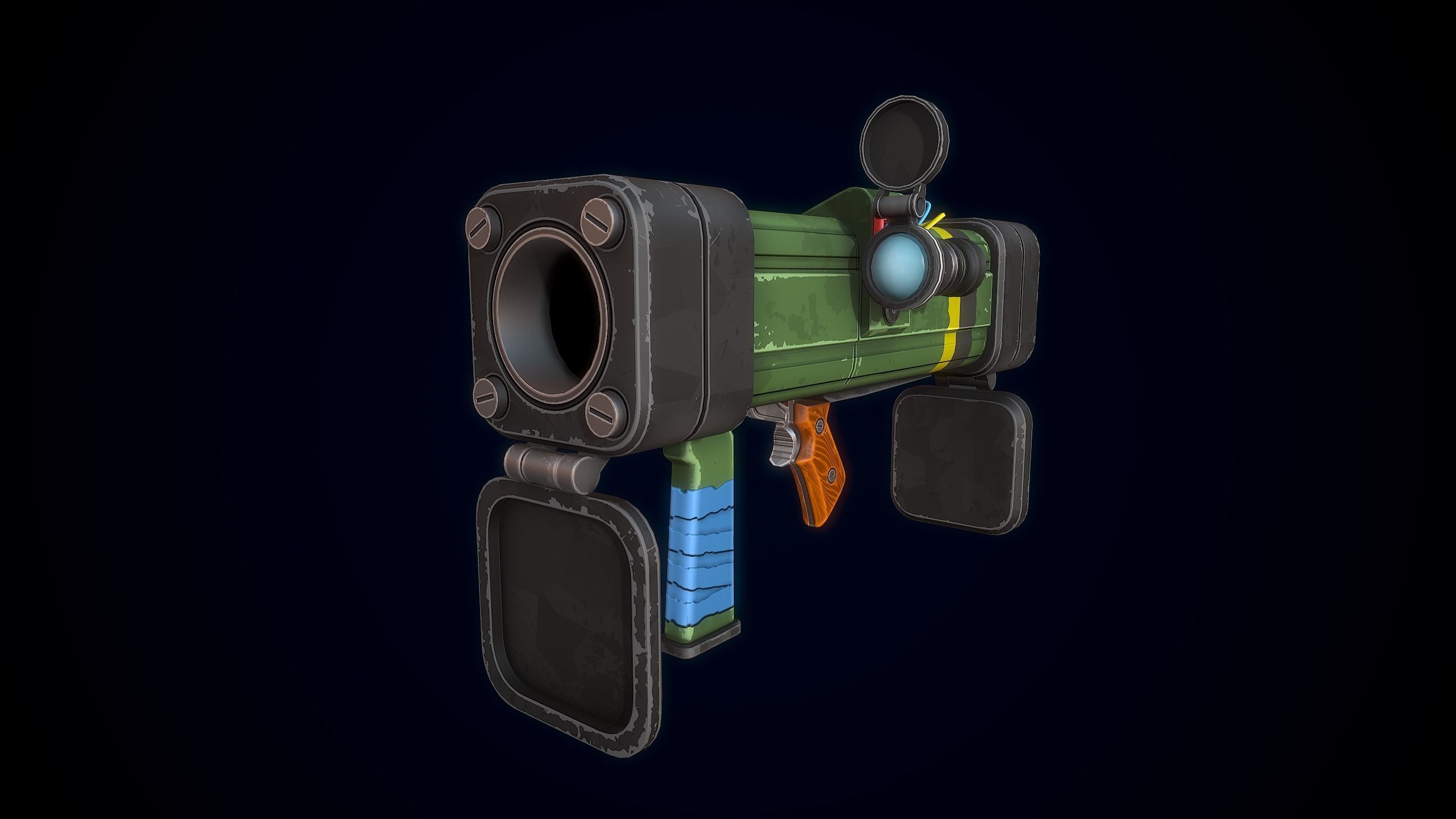 Stylized Rocket Launcher Low-poly 3D model_3